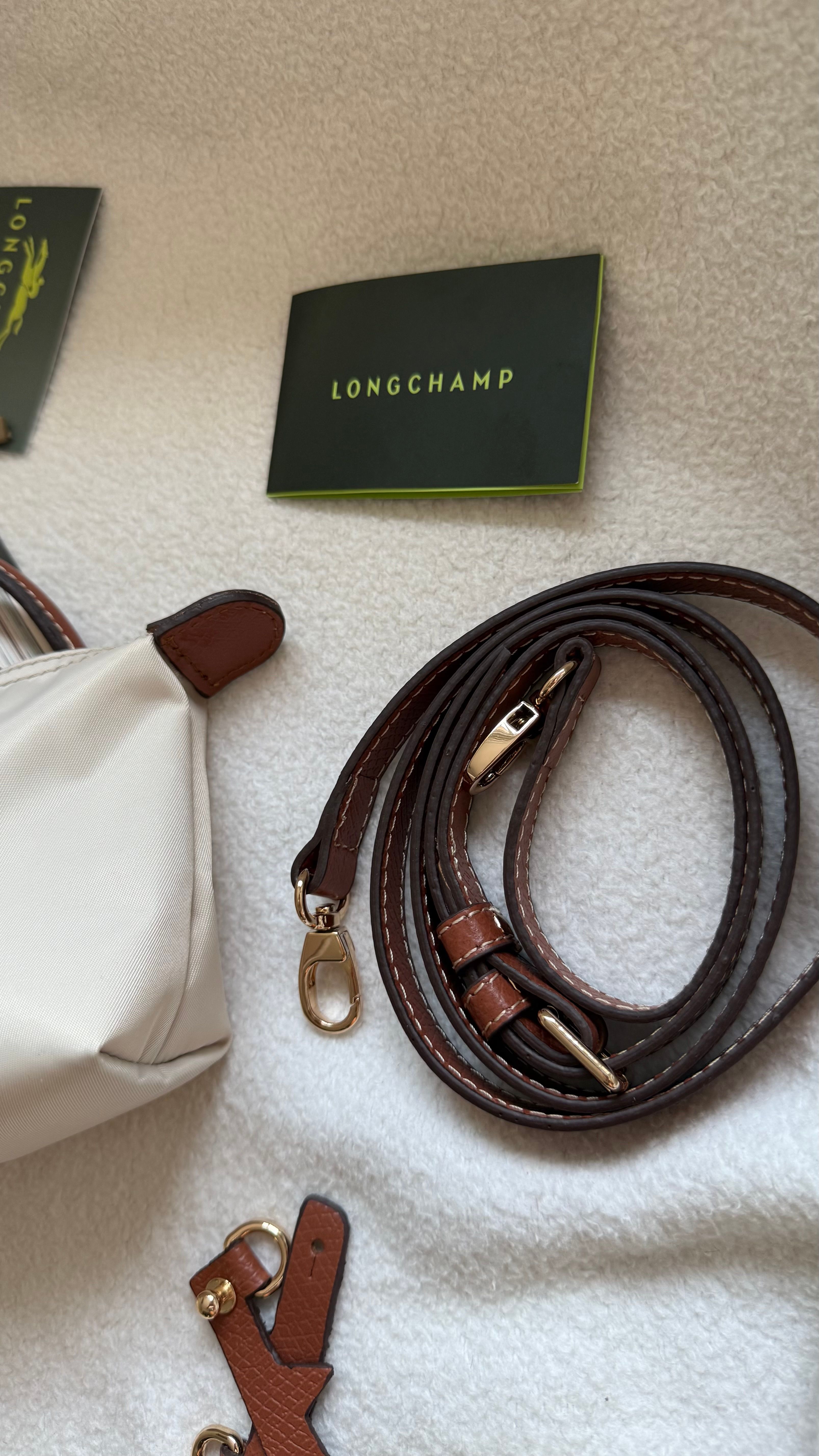 (İTHAL)Longchamp Le Pliage ORJ. Pouch - KREM