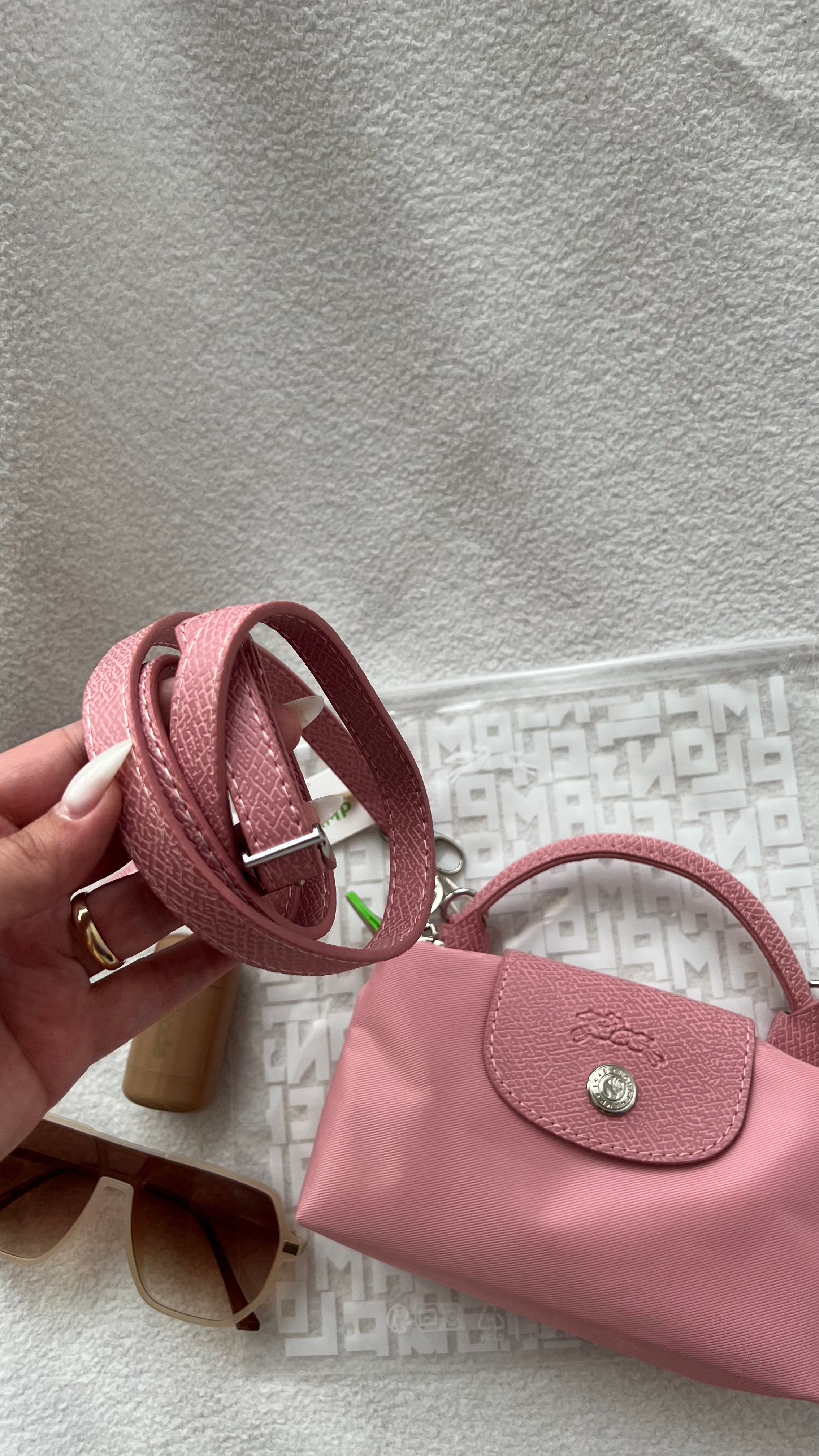 Longchamp La Pliage Mini Pembe&Yeşil