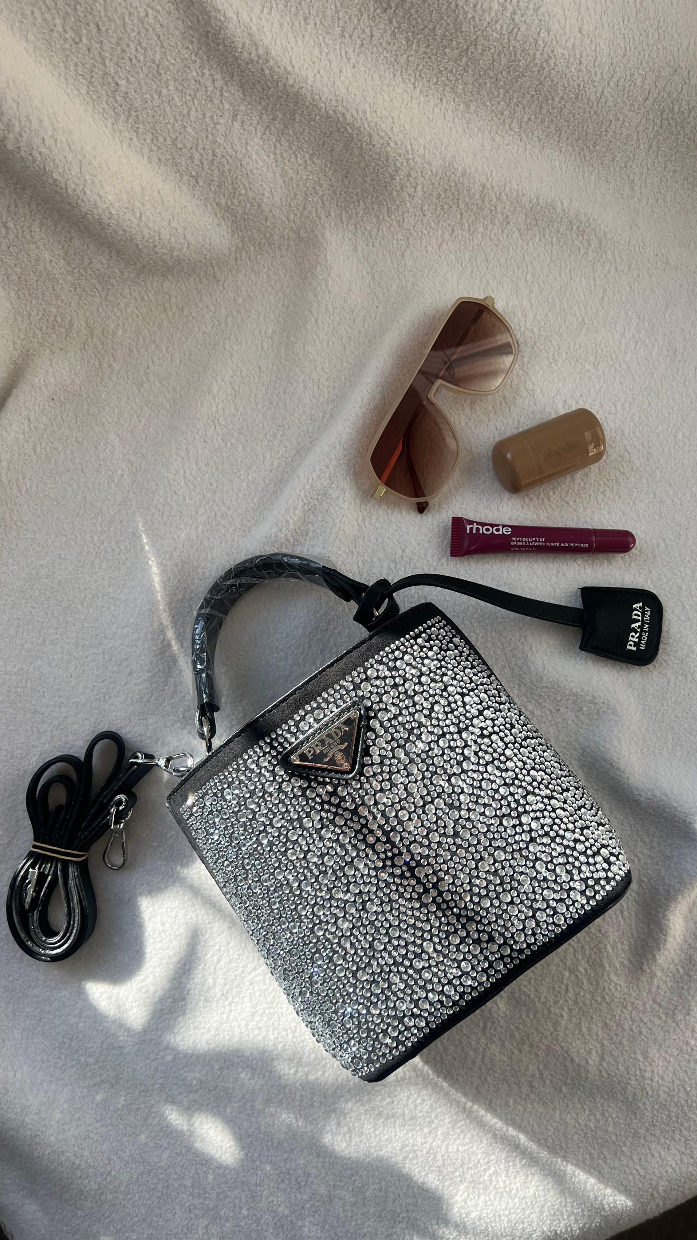 PRADA Panier Crystal Gümüş
