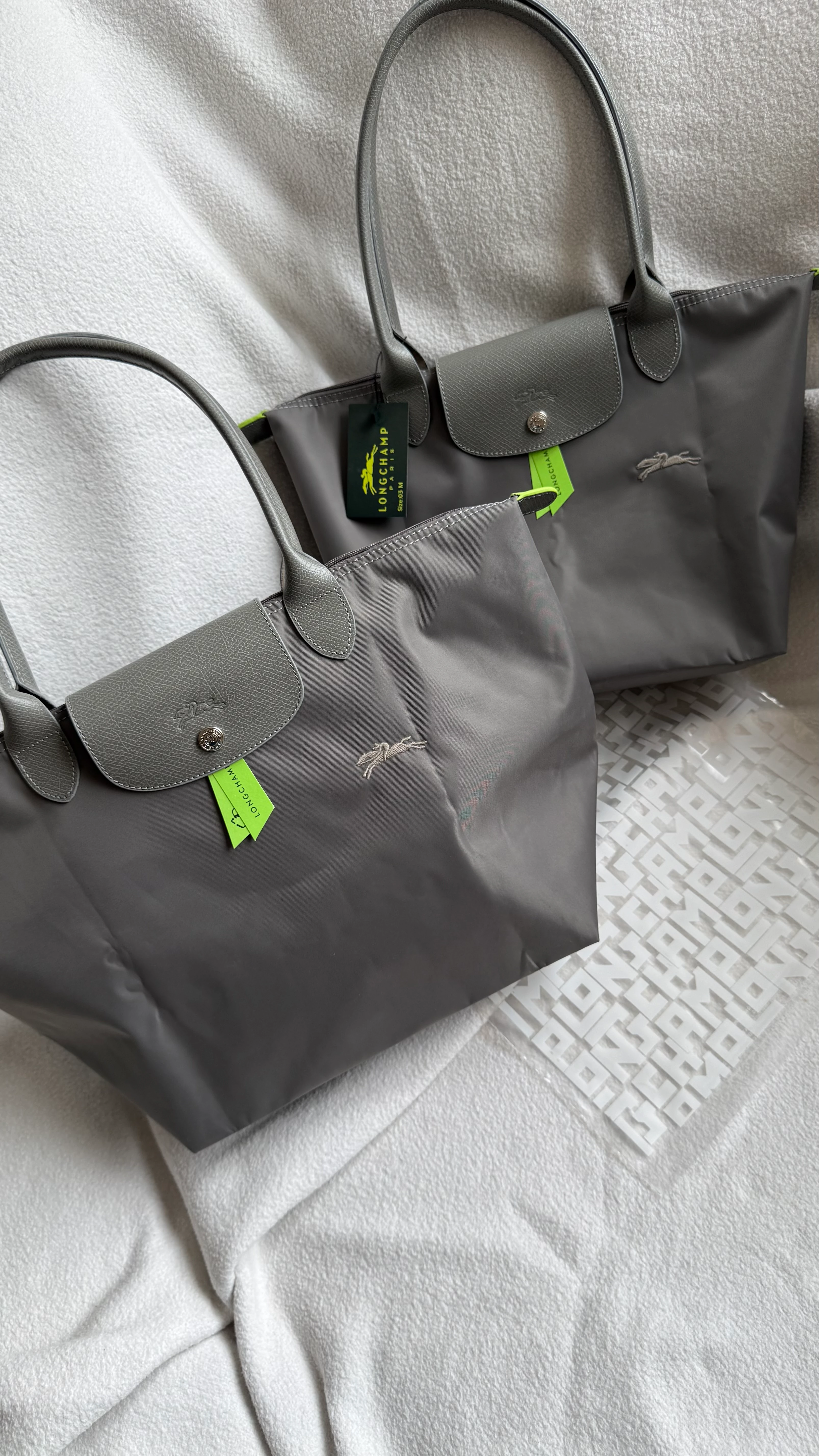 (İTHAL) Le Pliage GREEN Tote-NAKIŞLI - GRİ