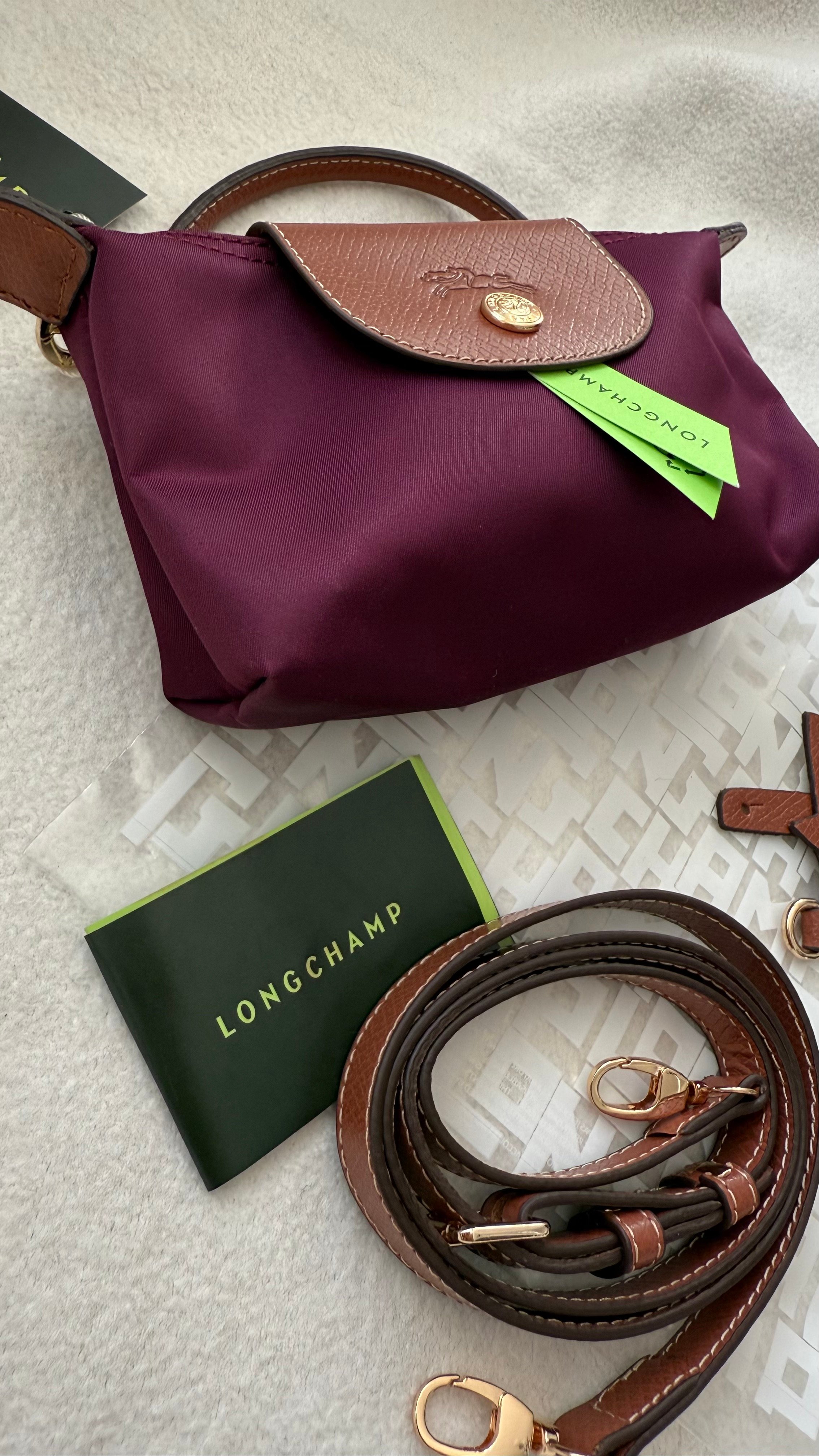 (İTHAL)Longchamp Le Pliage ORJ. Pouch- KOYU MÜRDÜM