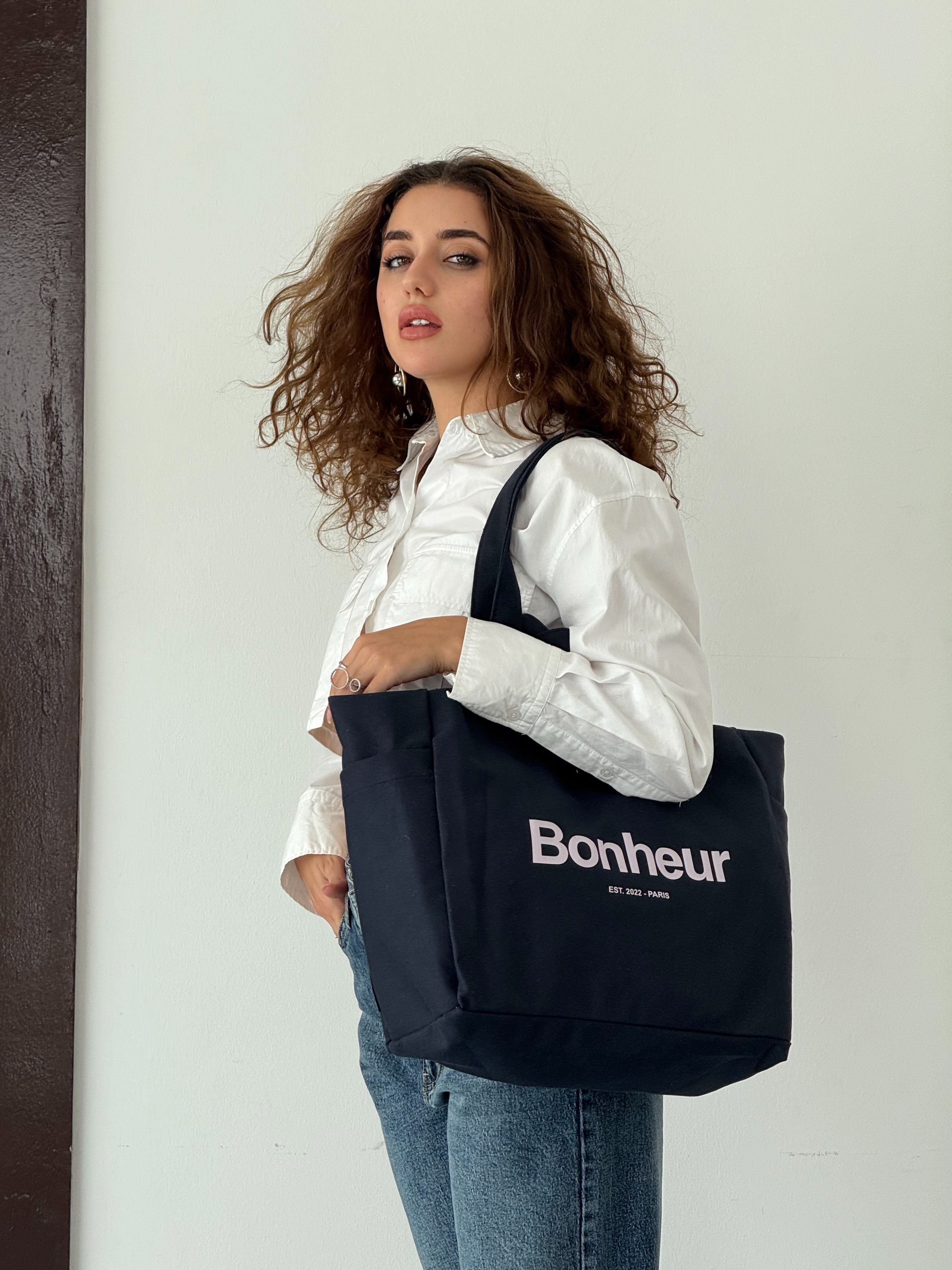 BONHEUR - N°4 Kanvas Çanta- Dark Jean