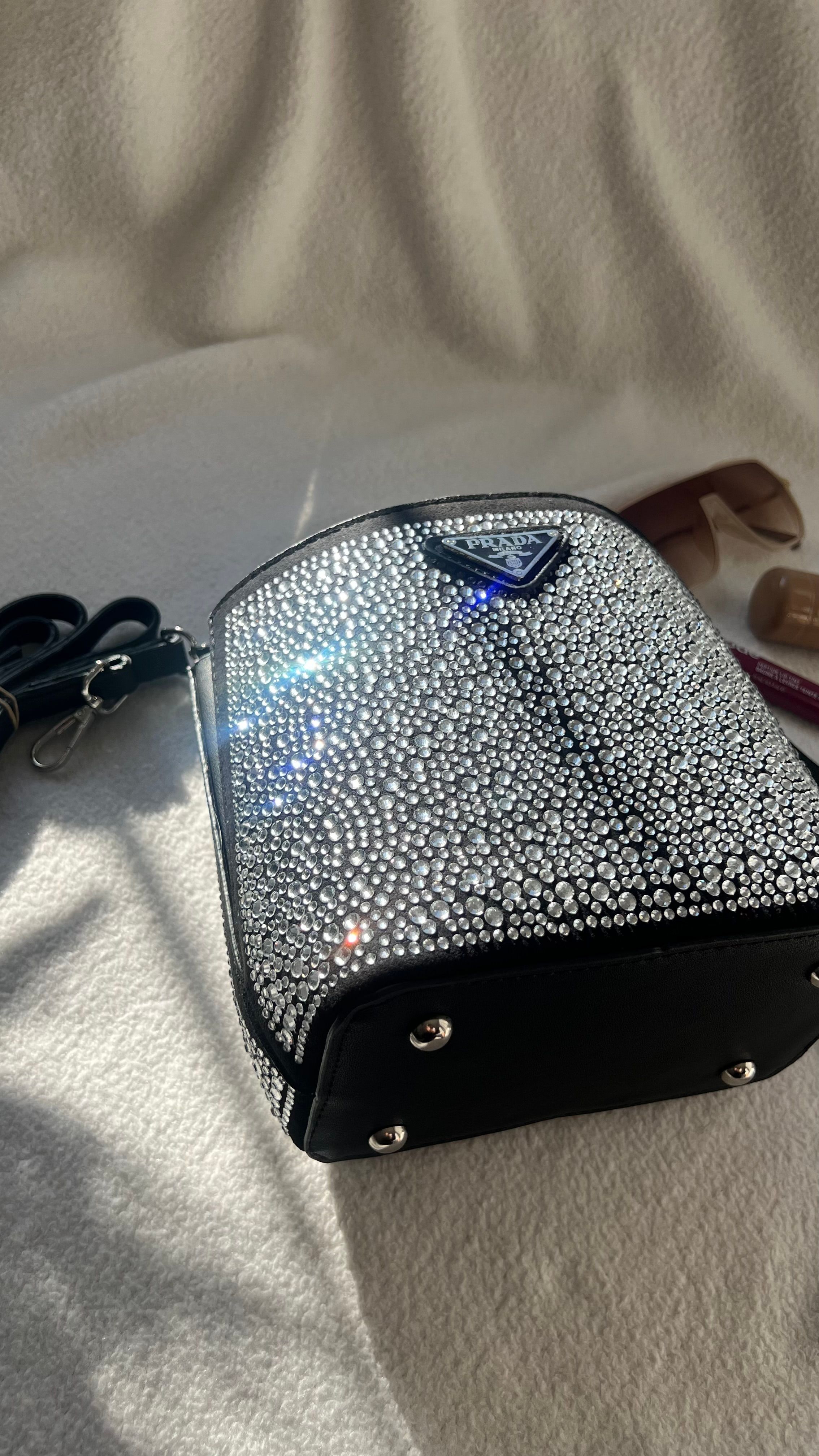PRADA Panier Crystal Gümüş