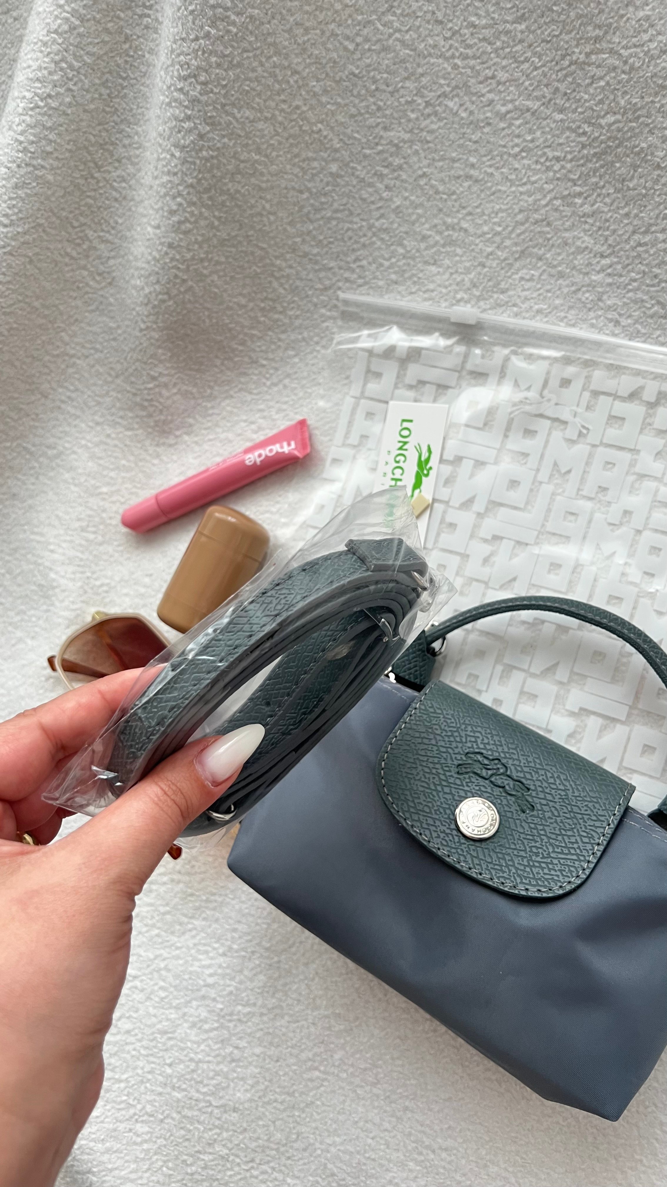 Longchamp La Pliage Mini Gri&Yeşil