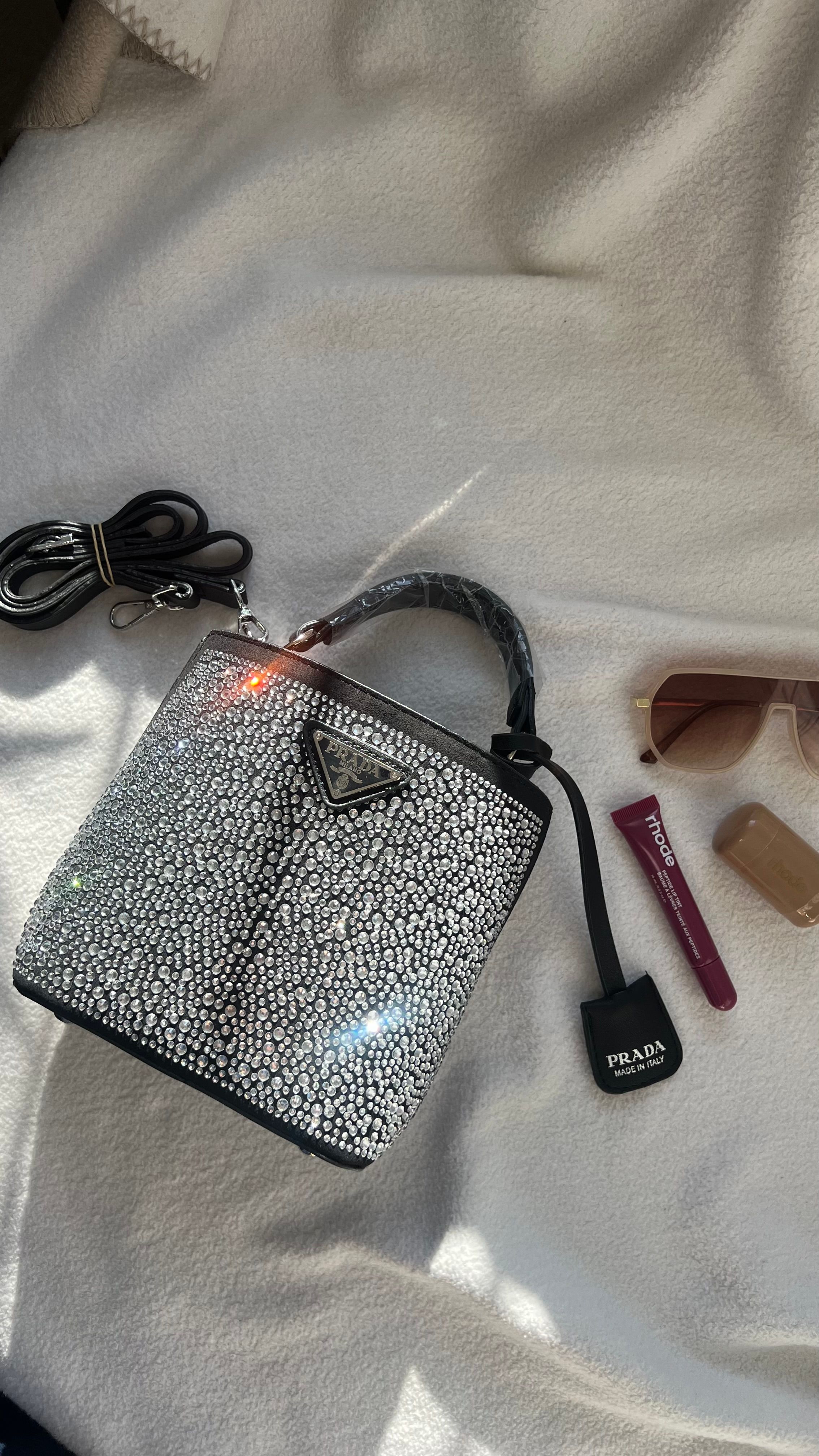 PRADA Panier Crystal Gümüş