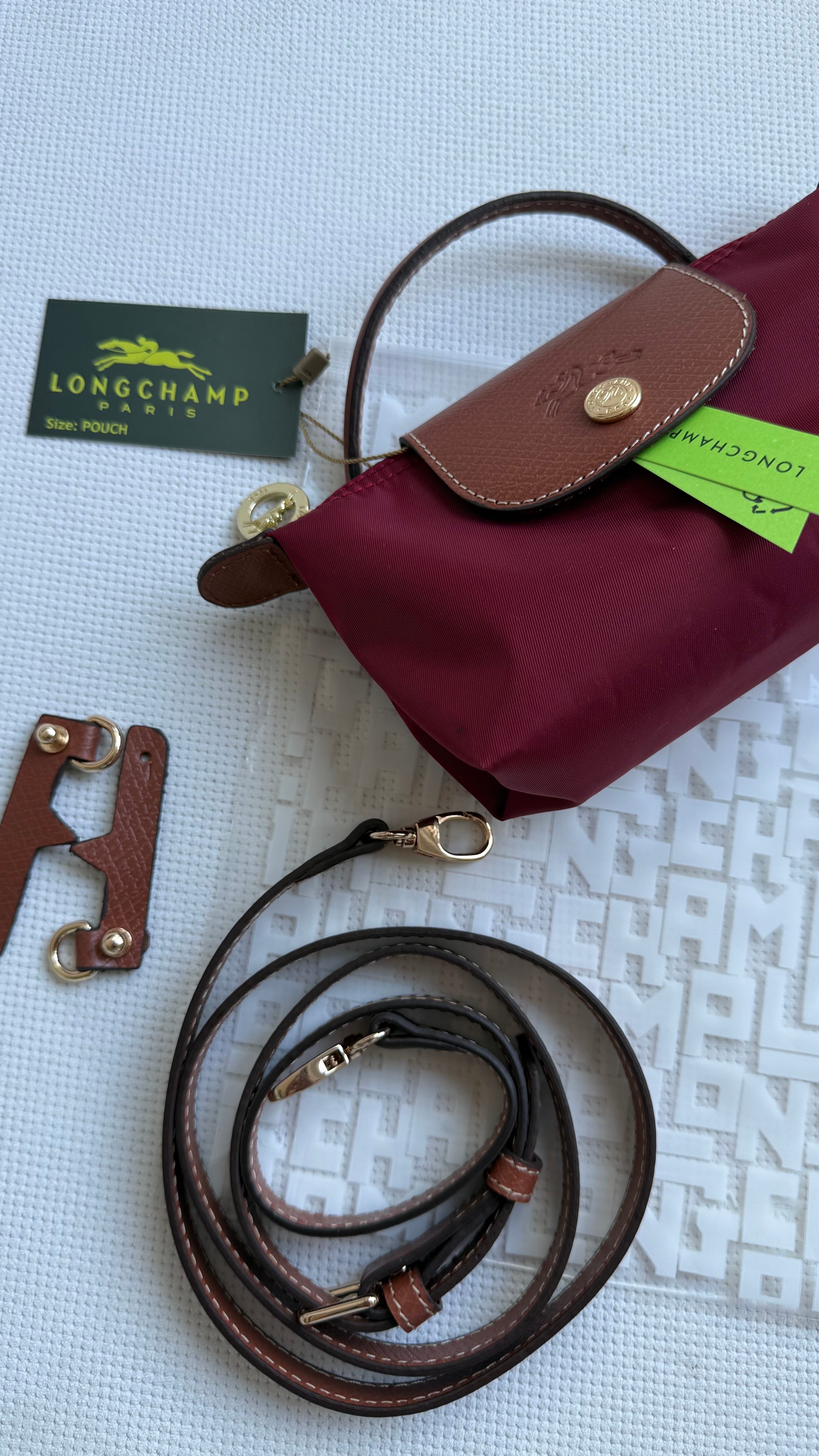 (İTHAL)Longchamp Le Pliage ORJ. Pouch - BORDO