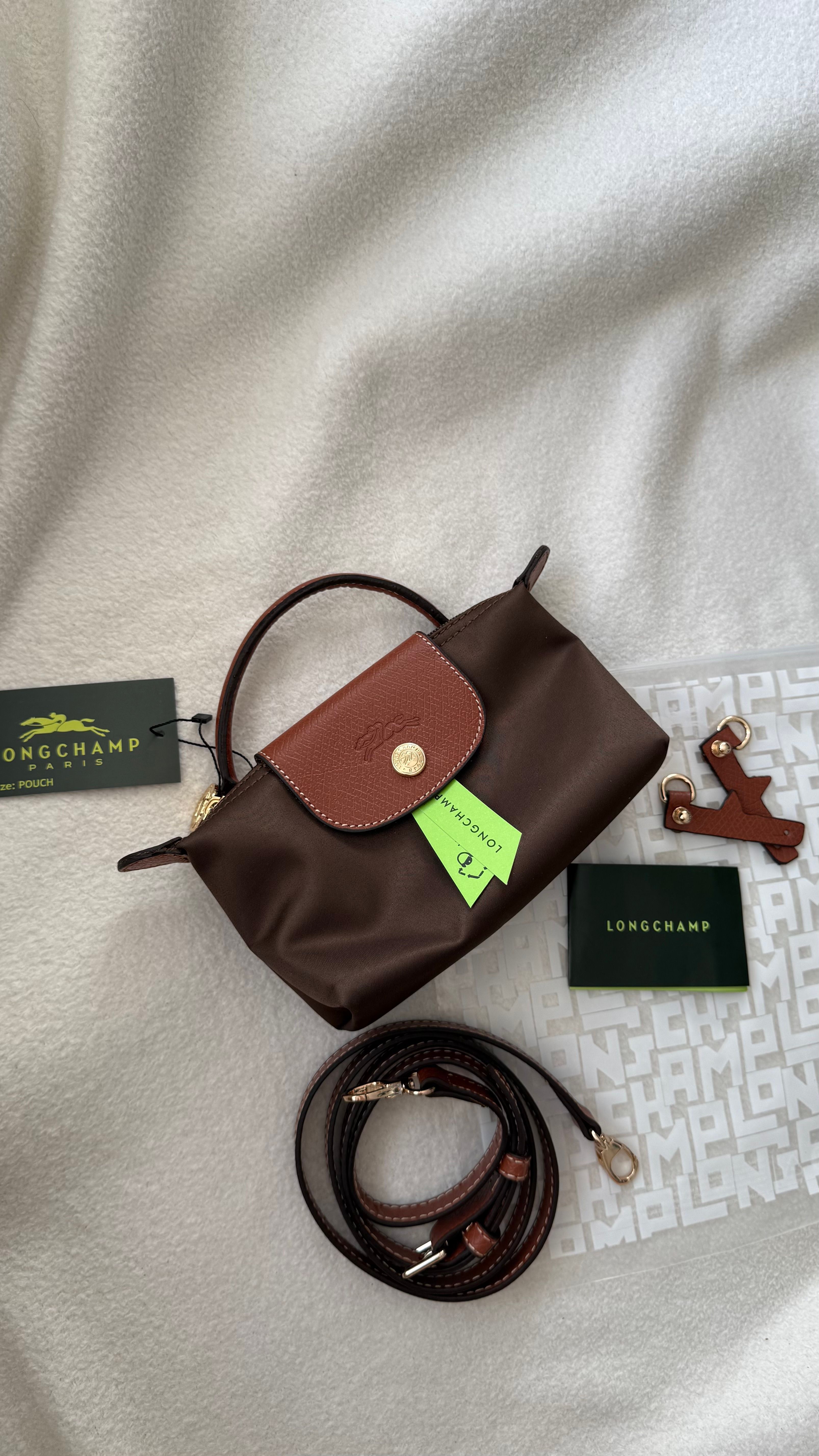(İTHAL)Longchamp Le Pliage ORJ. Pouch - KAHVERENGİ
