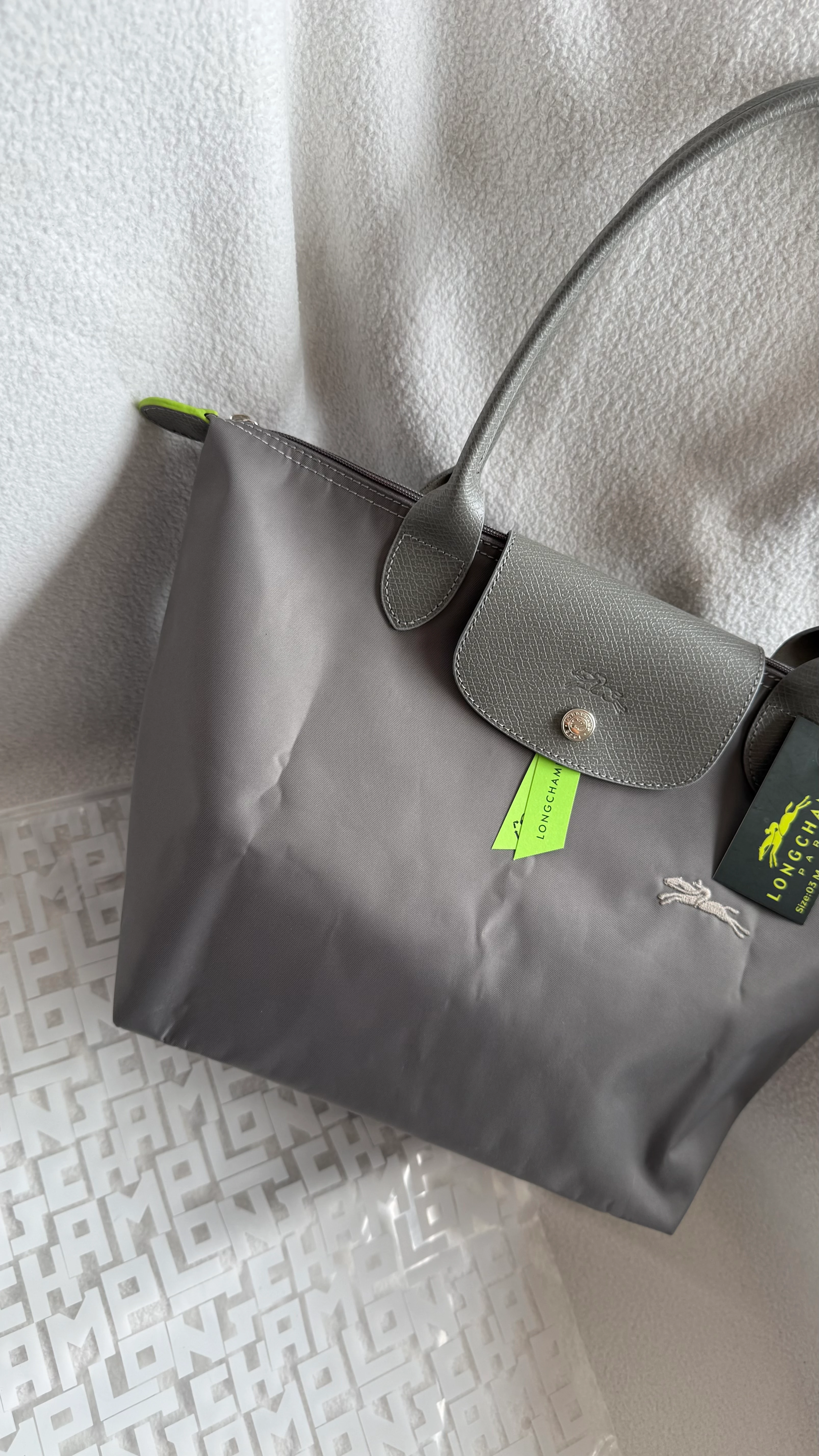 (İTHAL) Le Pliage GREEN Tote-NAKIŞLI - GRİ