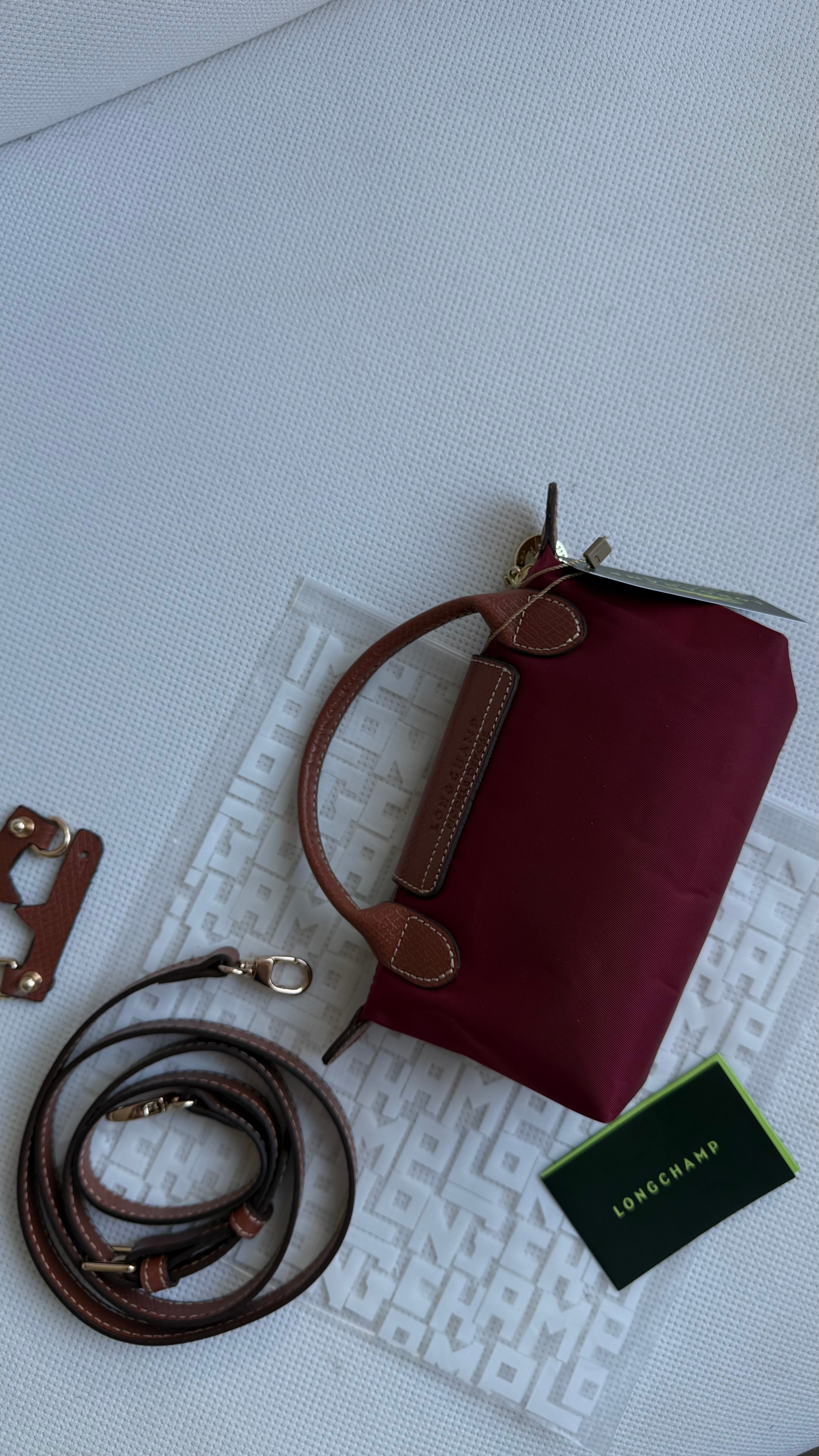 (İTHAL)Longchamp Le Pliage ORJ. Pouch - BORDO