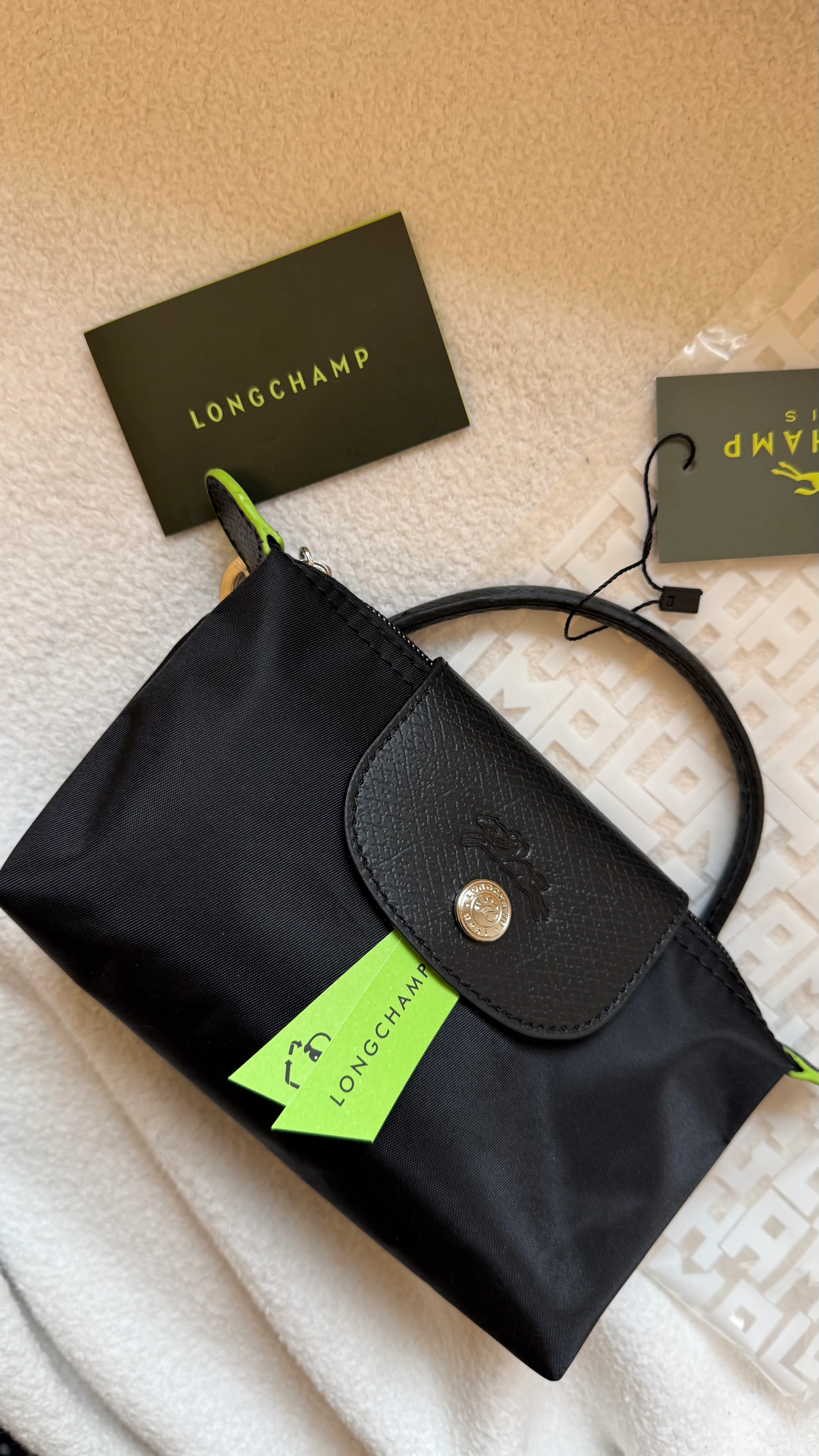 (İTHAL)Longchamp Le Pliage POUCH - SİYAH/Siyah