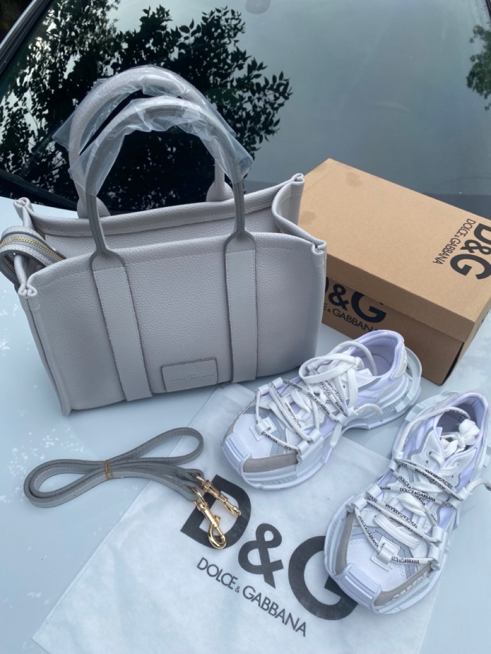 White DG & Gri Marc Jacobs Tote Bag