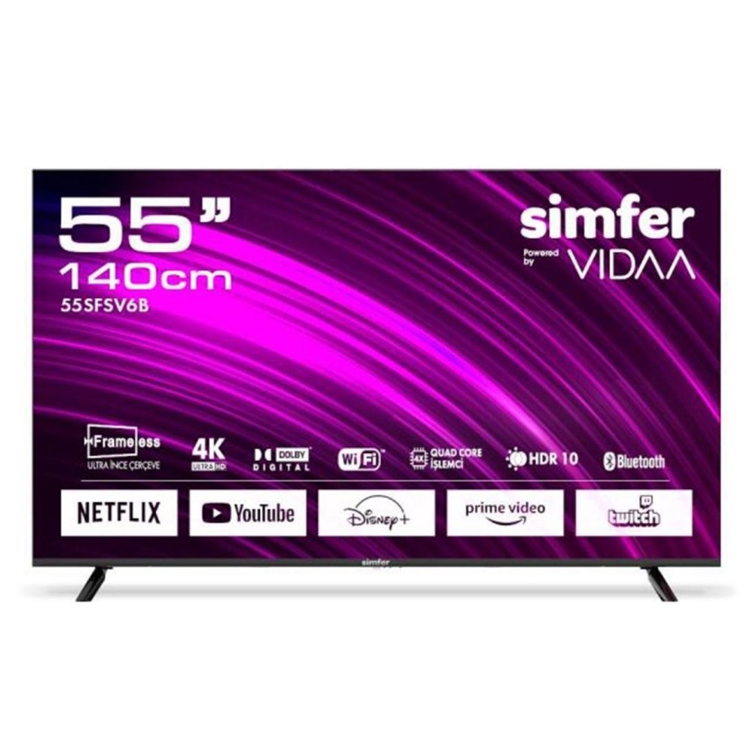 Simfer 55SFSV6B 55'' 140 Ekran VIDAA LED 4K ULED Televizyon
