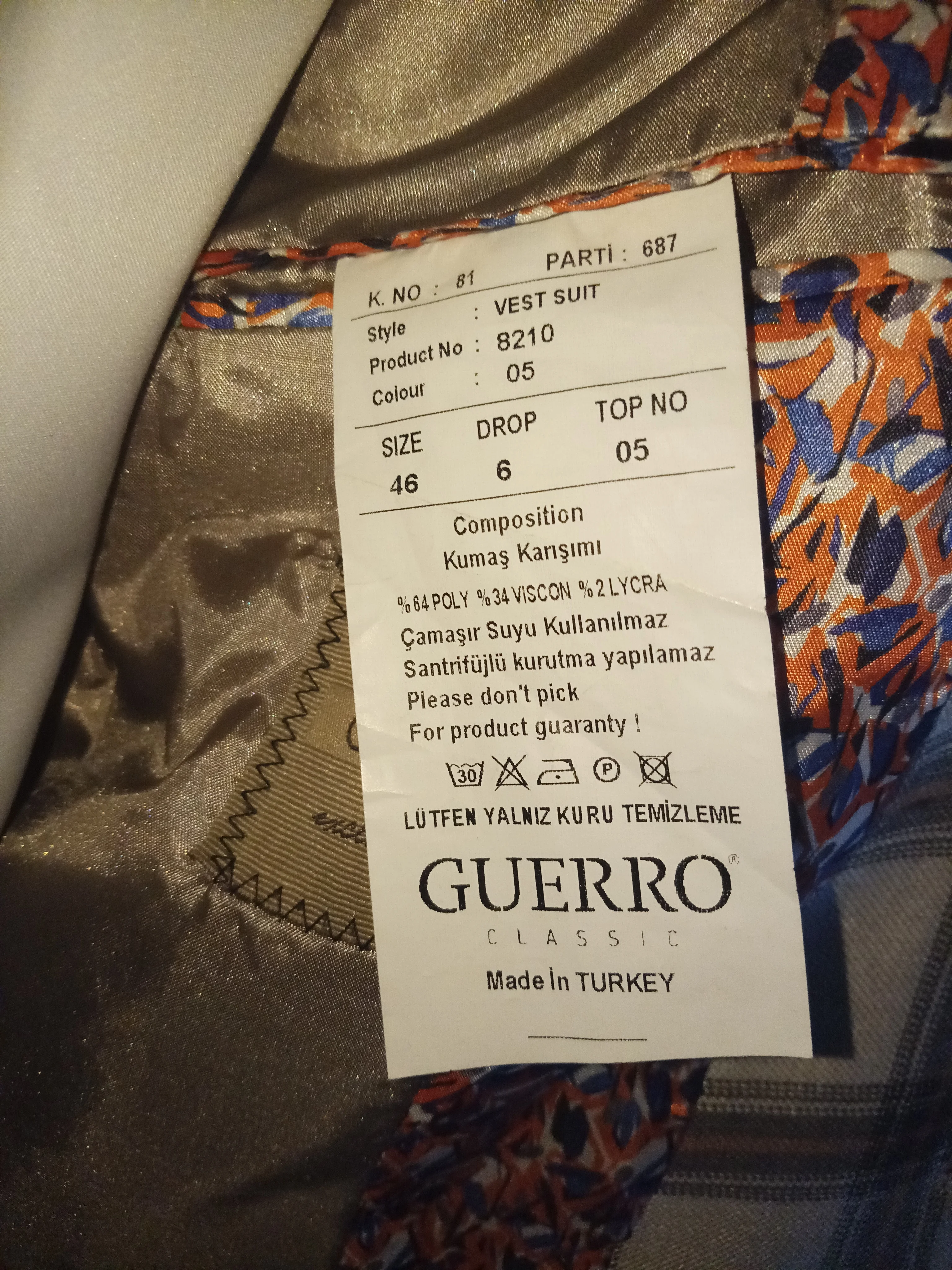 Guerro takım elbise 