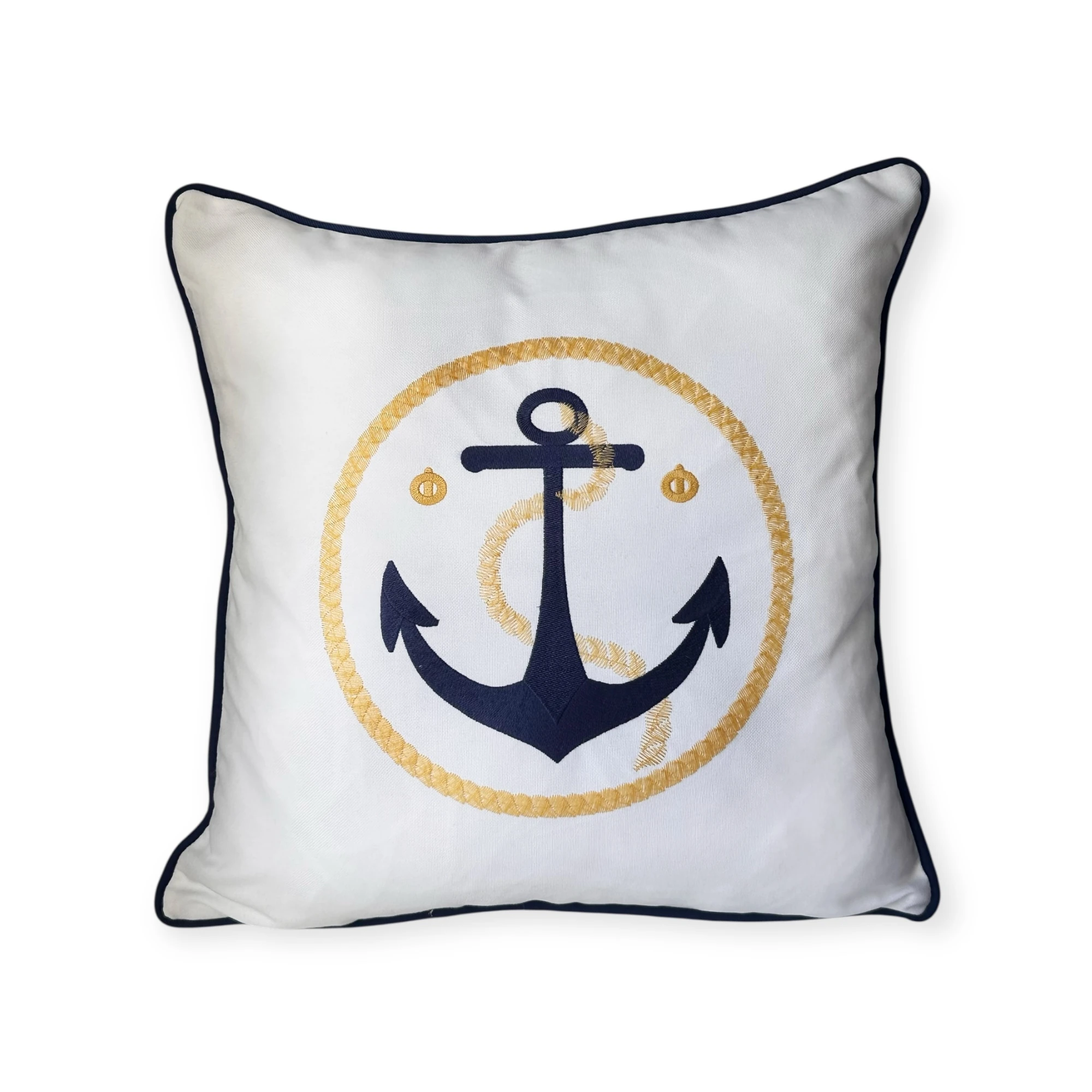 Seaside Collection Çapa Nakışlı Yastık Kılıfı