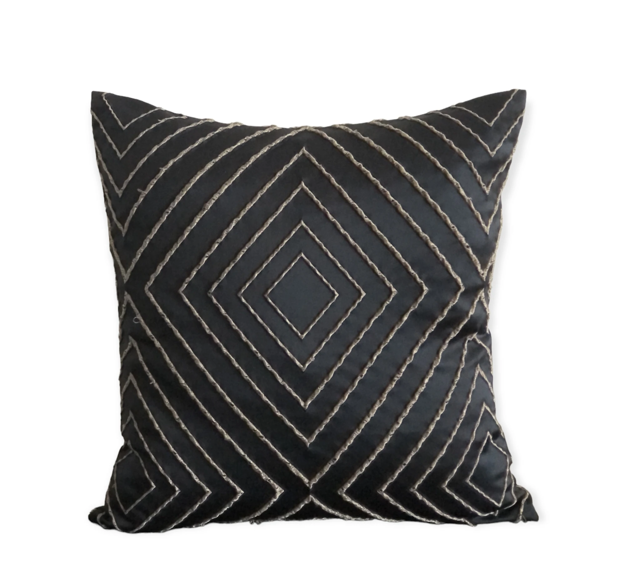 Black & White Collection Glaze Nakışlı Kırlent Kılıfı