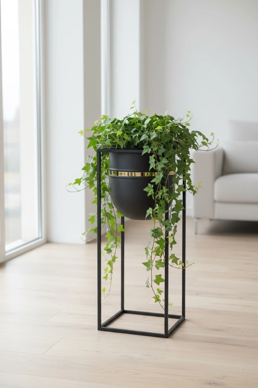 Royal Siyah Metal Ayaklı Saksı