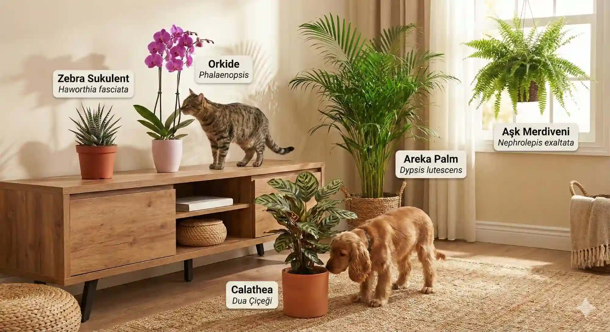 evcil hayvanlar için güvenli bitkiler