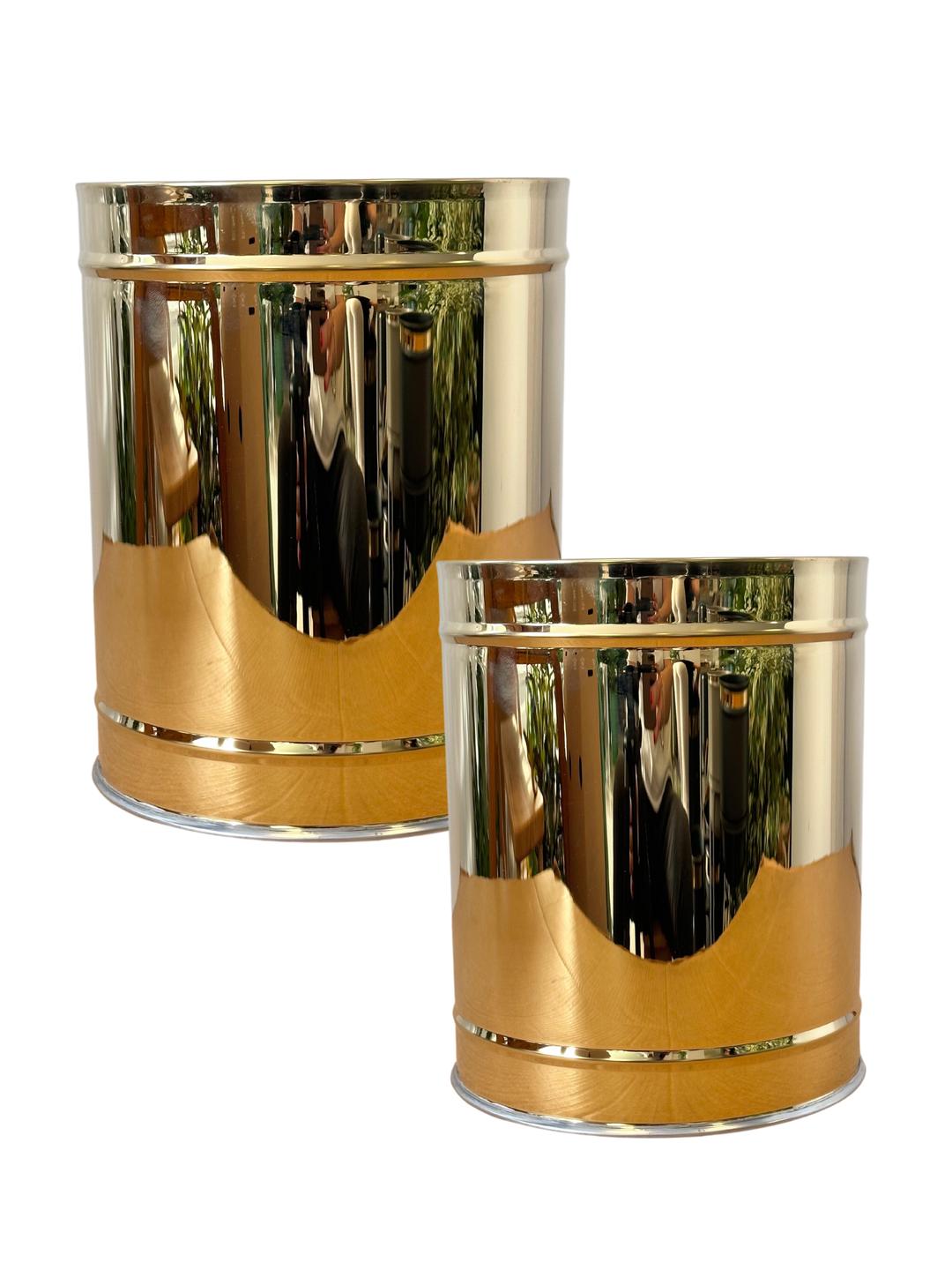 Gold Rengi Metal Saksı