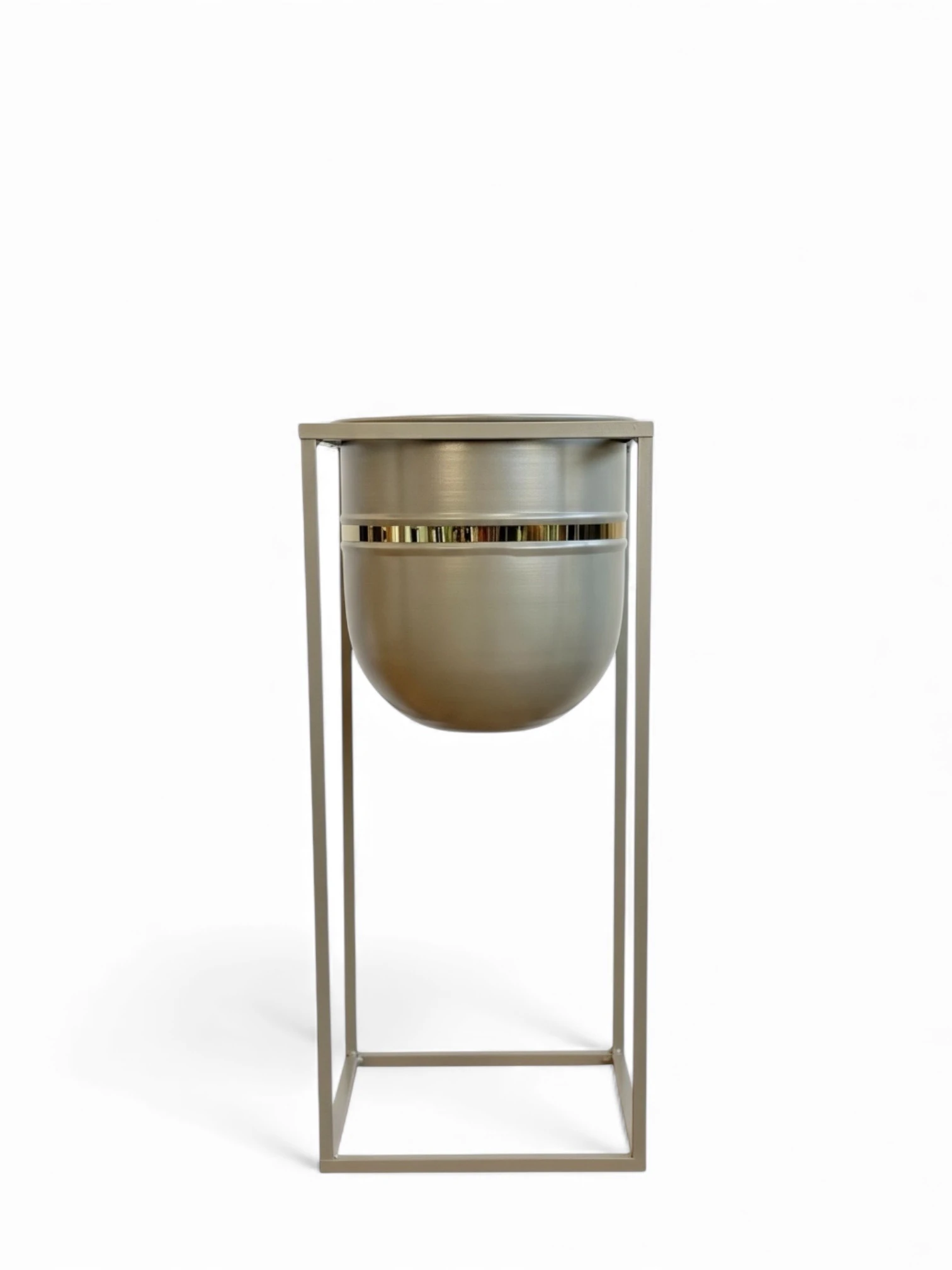 Royal Bej Ayaklı Metal Saksı