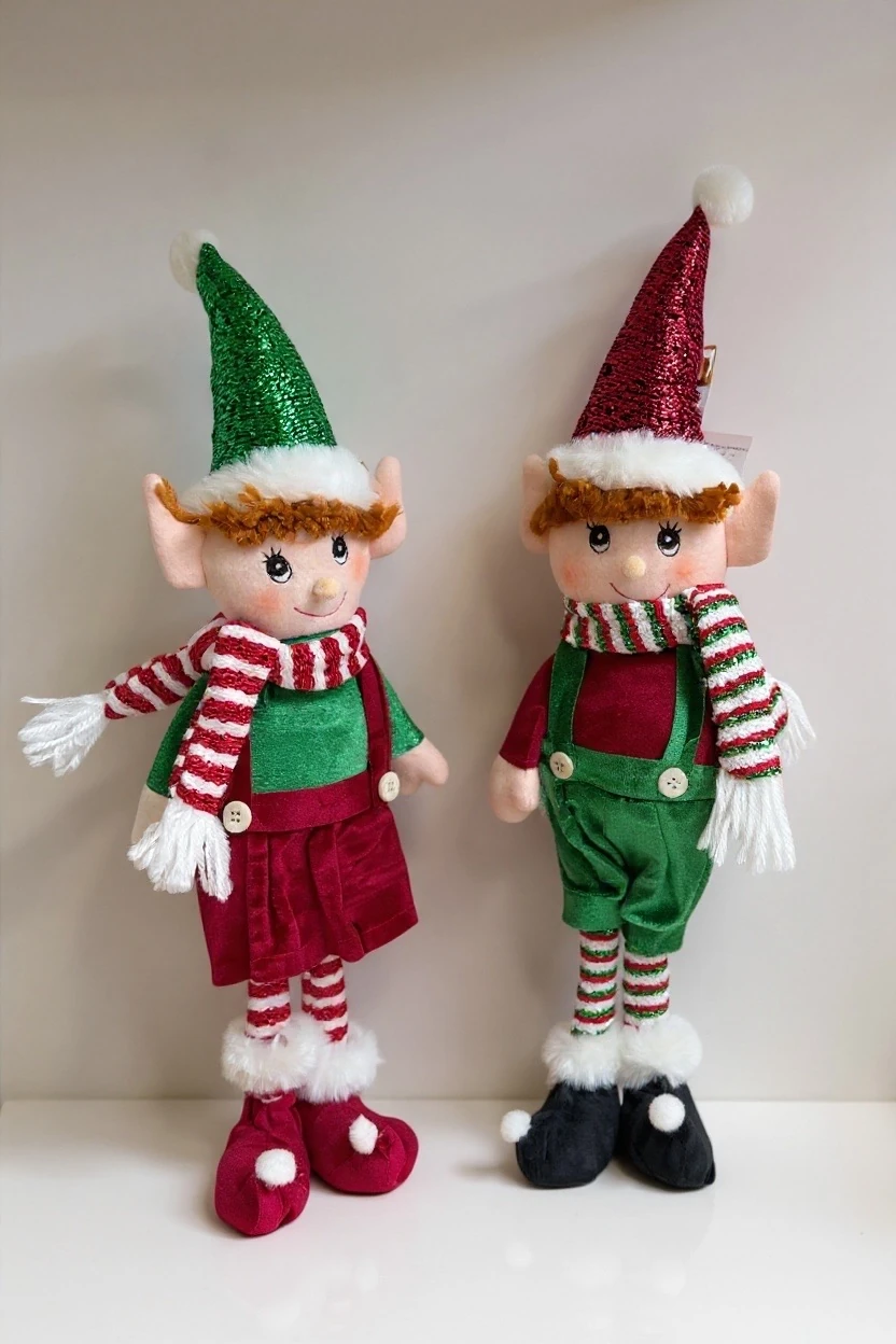  Noel Süsü – Dekoratif Peluş Elf Figürü | Yılbaşı Süsü