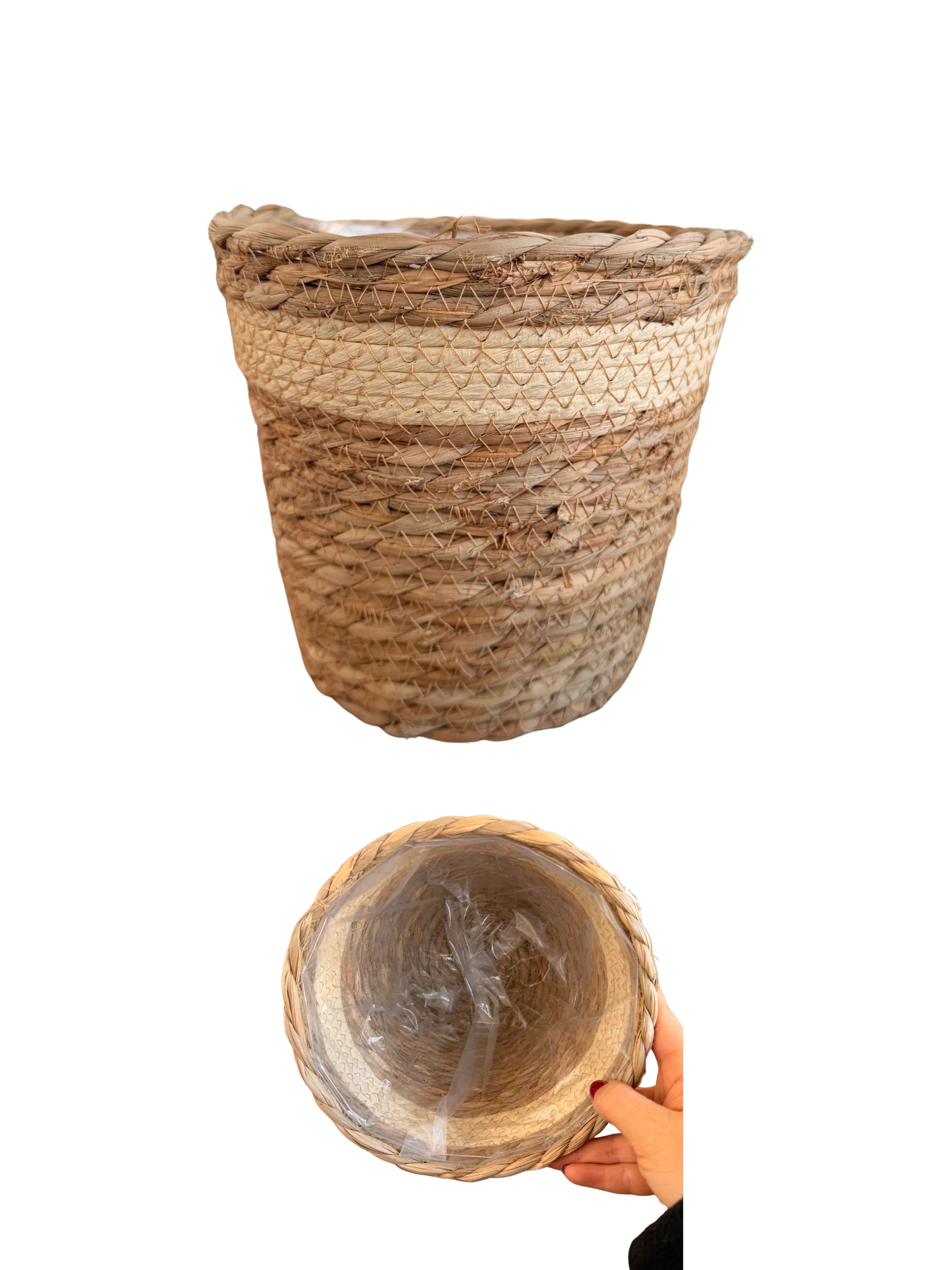 Rustik Hasır Poşetli Saksı 