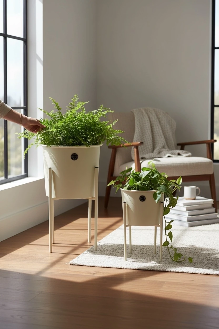 Siena Siyah Ayaklı Metal Saksı