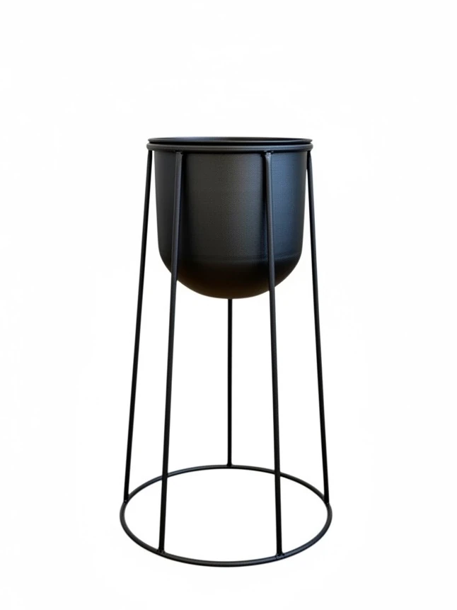 Luna Siyah Ayaklı Metal Saksı