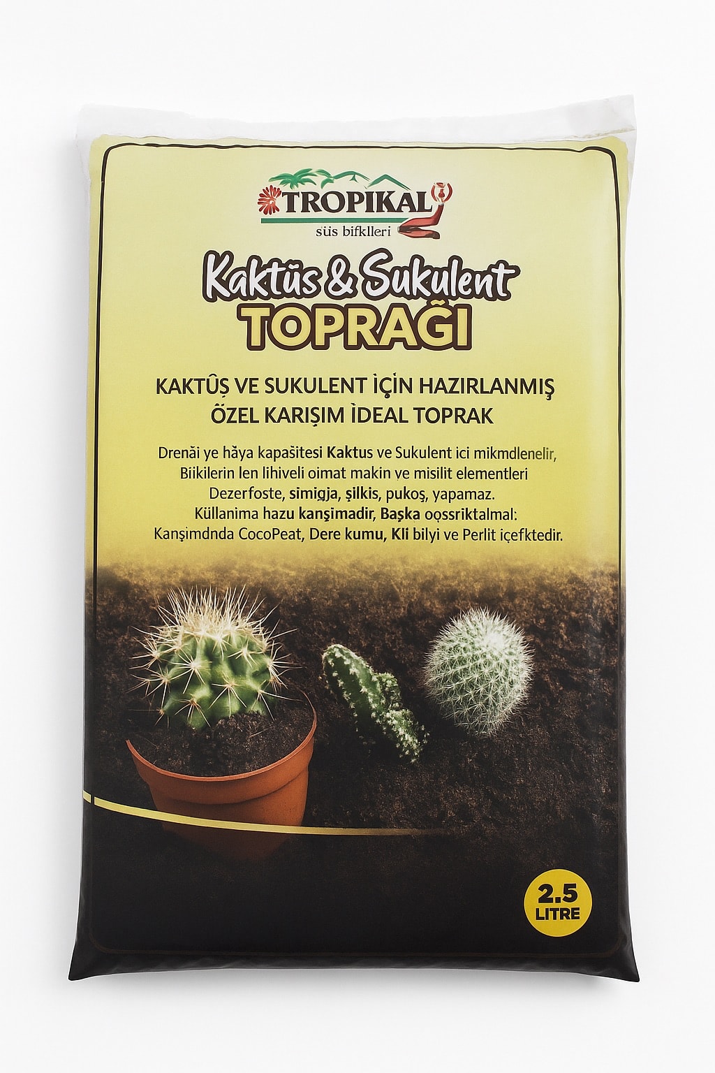 Kaktüs ve Sukulent Toprağı 2,5 Litre | (Özel Karışım)