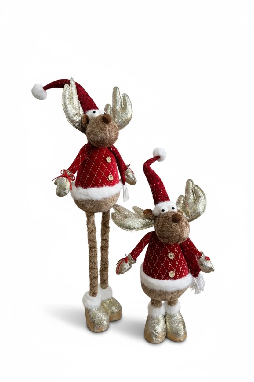  Noel Geyiği – Premium Yılbaşı Süsü | Dekoratif Noel Geyiği 80 CM