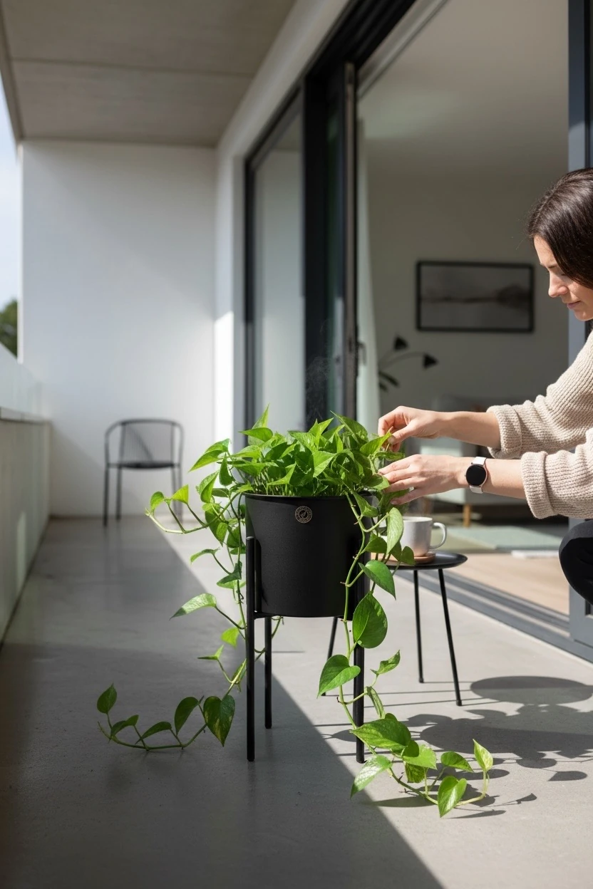 Siena Siyah Ayaklı Metal Saksı