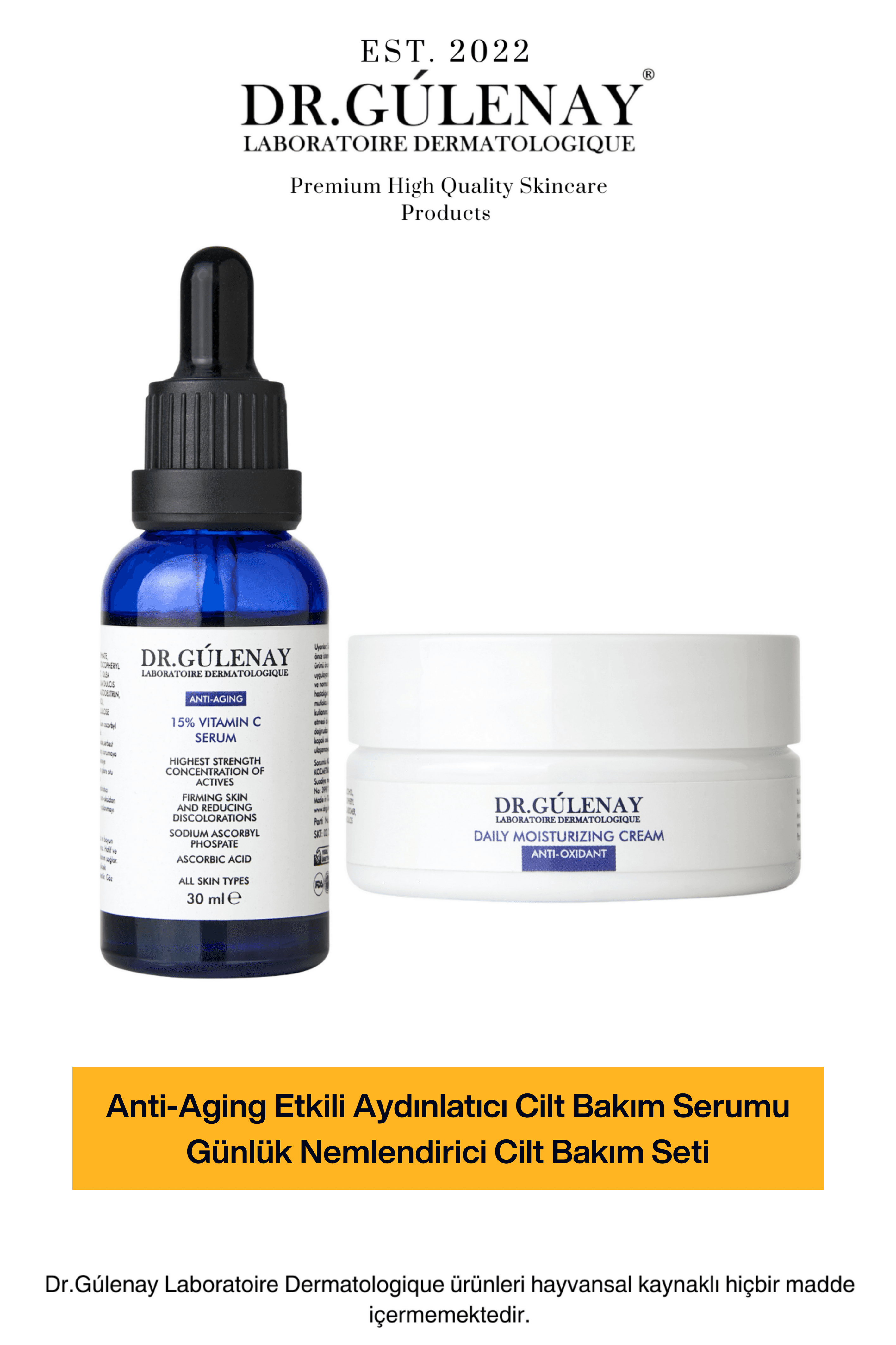 Aydınlatıcı & Parlaklık Etkili C Vitamini Serum Ve Hafif Nemlendirici Özellikli Günlük Krem Seti