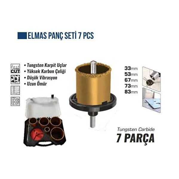 Bay-tec Mk0316 Elmas Panç Seti 7 Parça