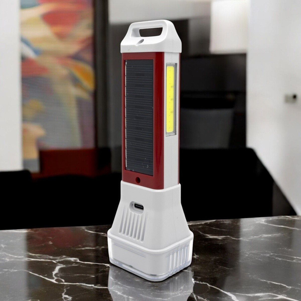 PANTHER PT-8872 USB ŞARJLI SOLAR EL FENERİ (150)