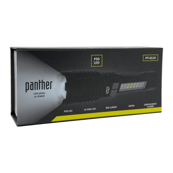 Panther PT-4114 800 Lümen USB Şarjlı El Feneri