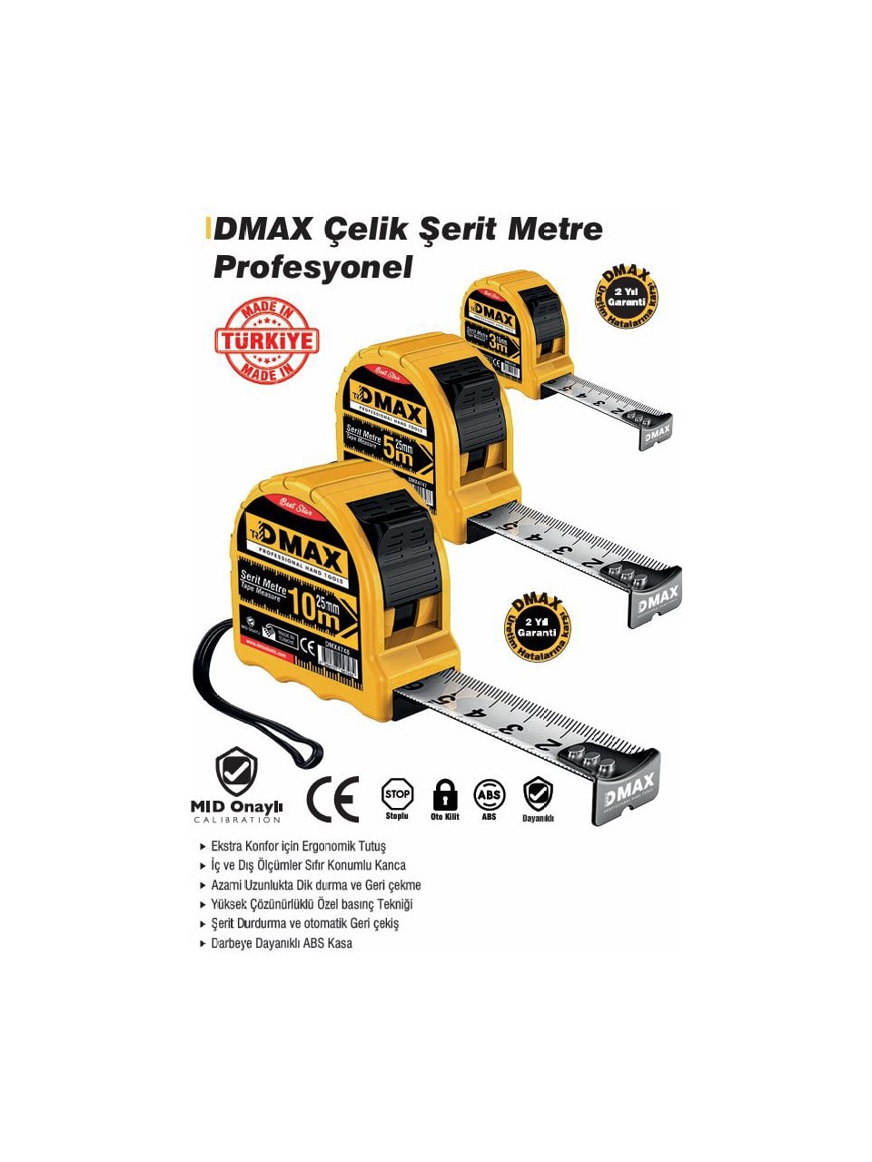 Dmax  Profesyonel Serıt Metre 10*25 mm