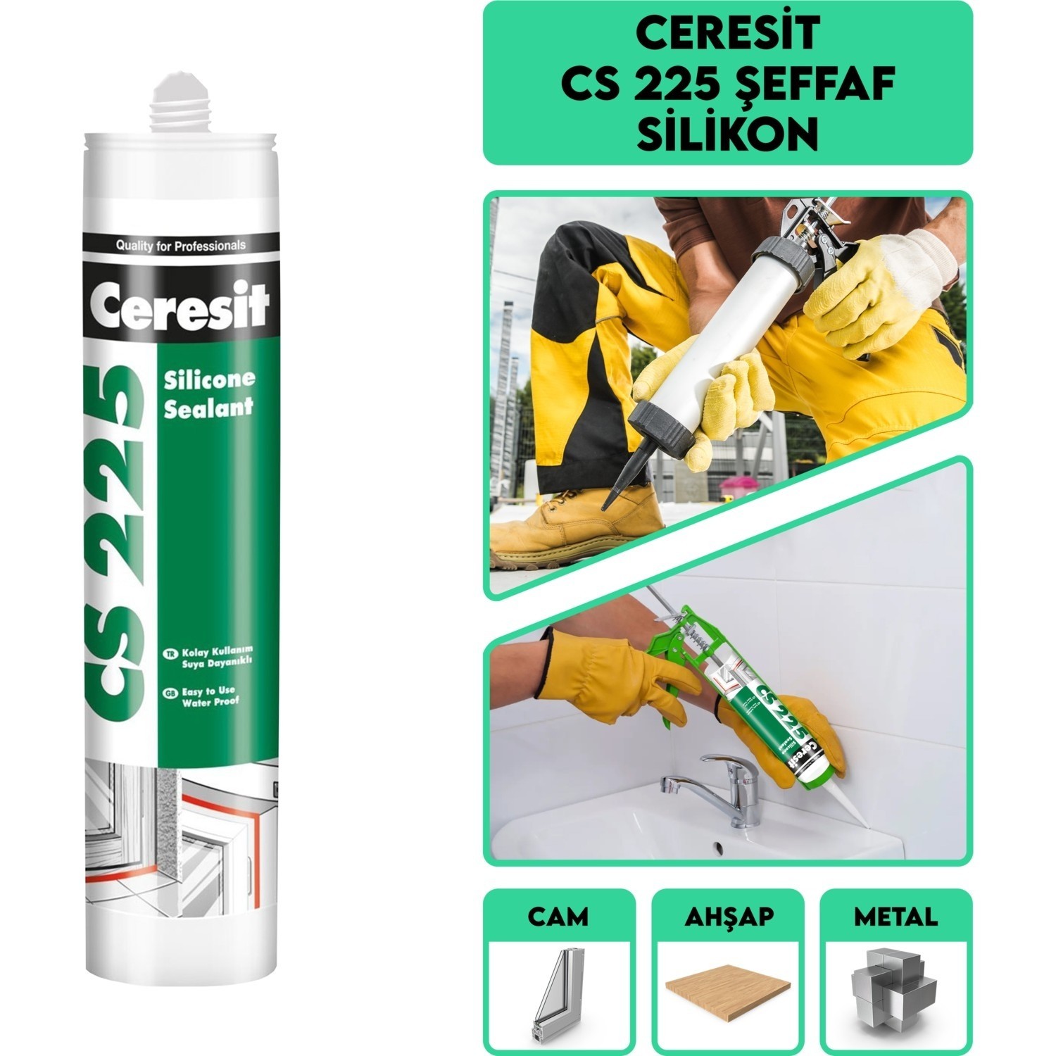 Ceresit CS 225 Silikon  Şeffaf 280 GR.