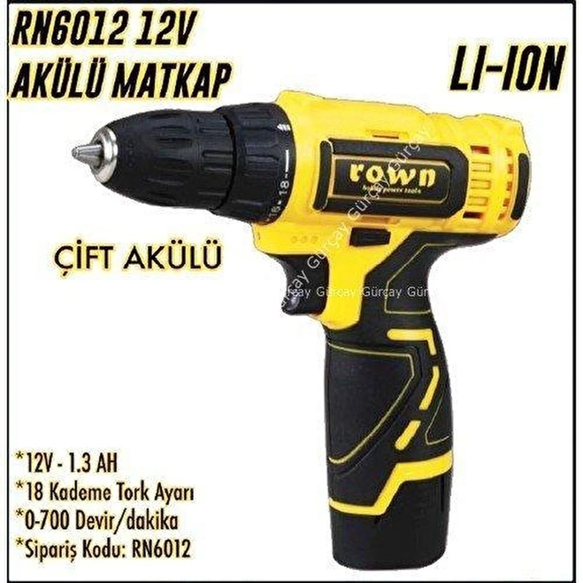 Rown Rn6012 12v 1.3ah Çift Akülü Vidalama Matkap