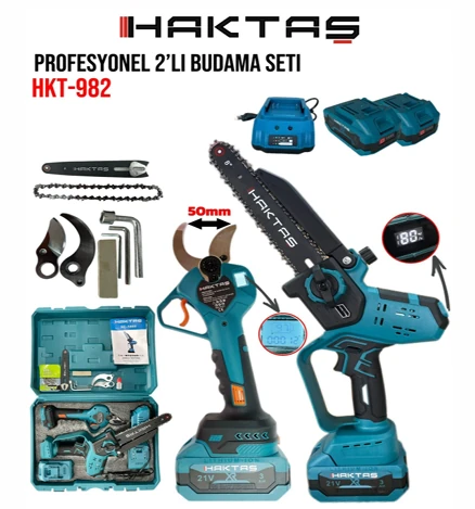 HAKTAŞ HKT-982 2Lİ EKO BUDAMA SETİ (50MM MAKAS + 8" TESTERE )