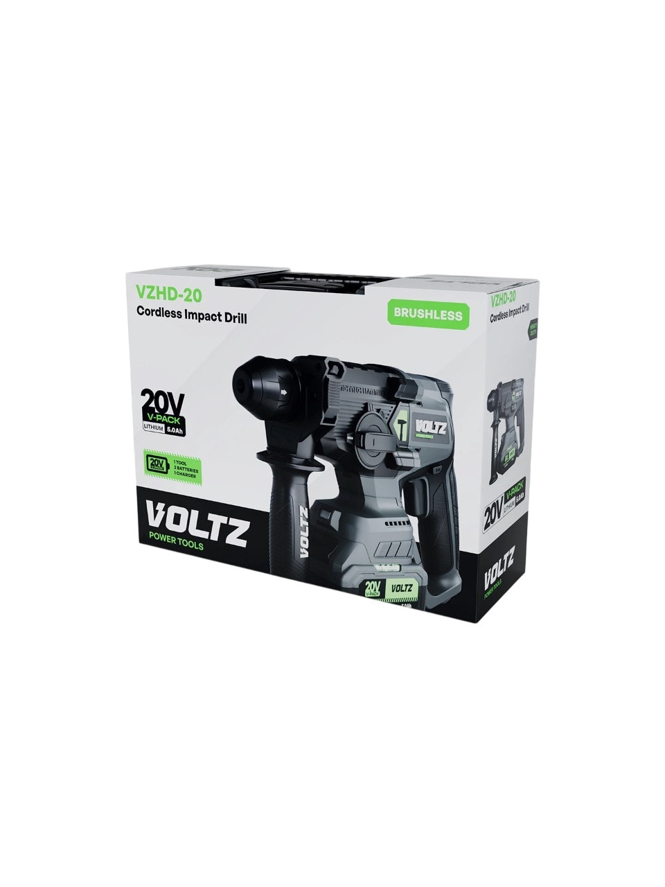 VOLTZ - 2.5 Joule - 20 Volt 5 Amper Akülü Kırıcı Delici Hilti SDS Plus (VZHD-20)