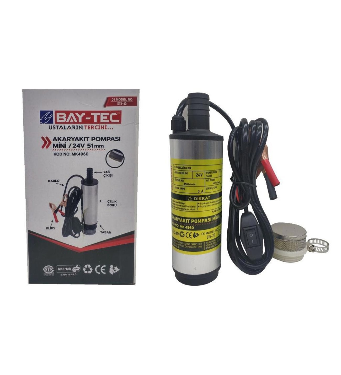 BAY-TEC AKARYAKIT DALGIÇ POMPASI MİNİ / 24V 51 mm