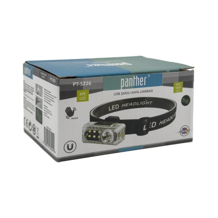 Panther PT-5226 USB Şarjlı Kafa Lambası (el sensörlü)