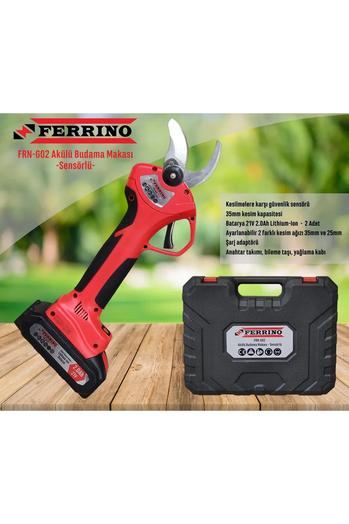 Ferrino G02 40mm Akülü Budama Makası 21V 2.0Ah