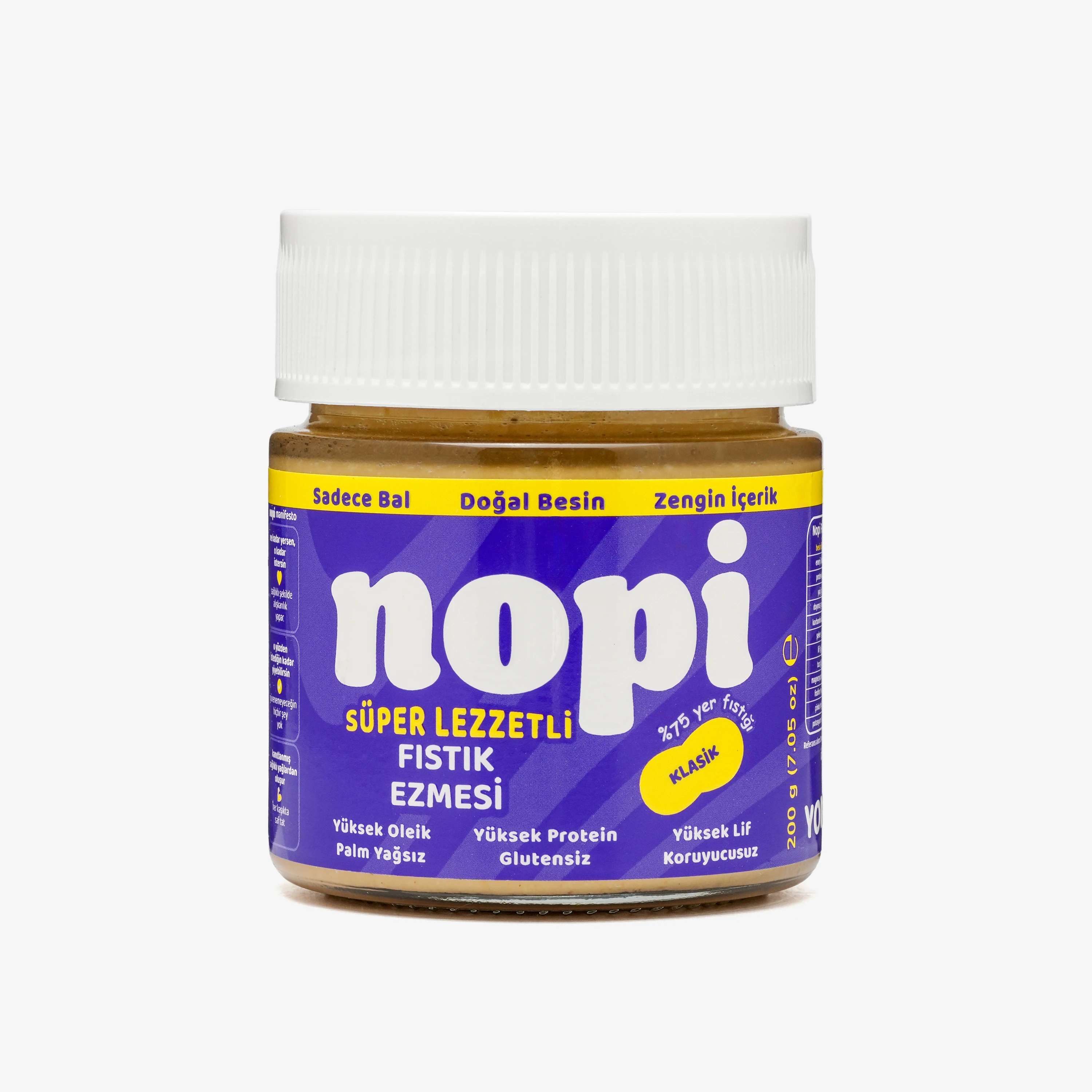 Nopı İkili Set- Klasik Yer Fıstığı & Parçacıklı Fındık Ezmesi ( 2 x 200 g)