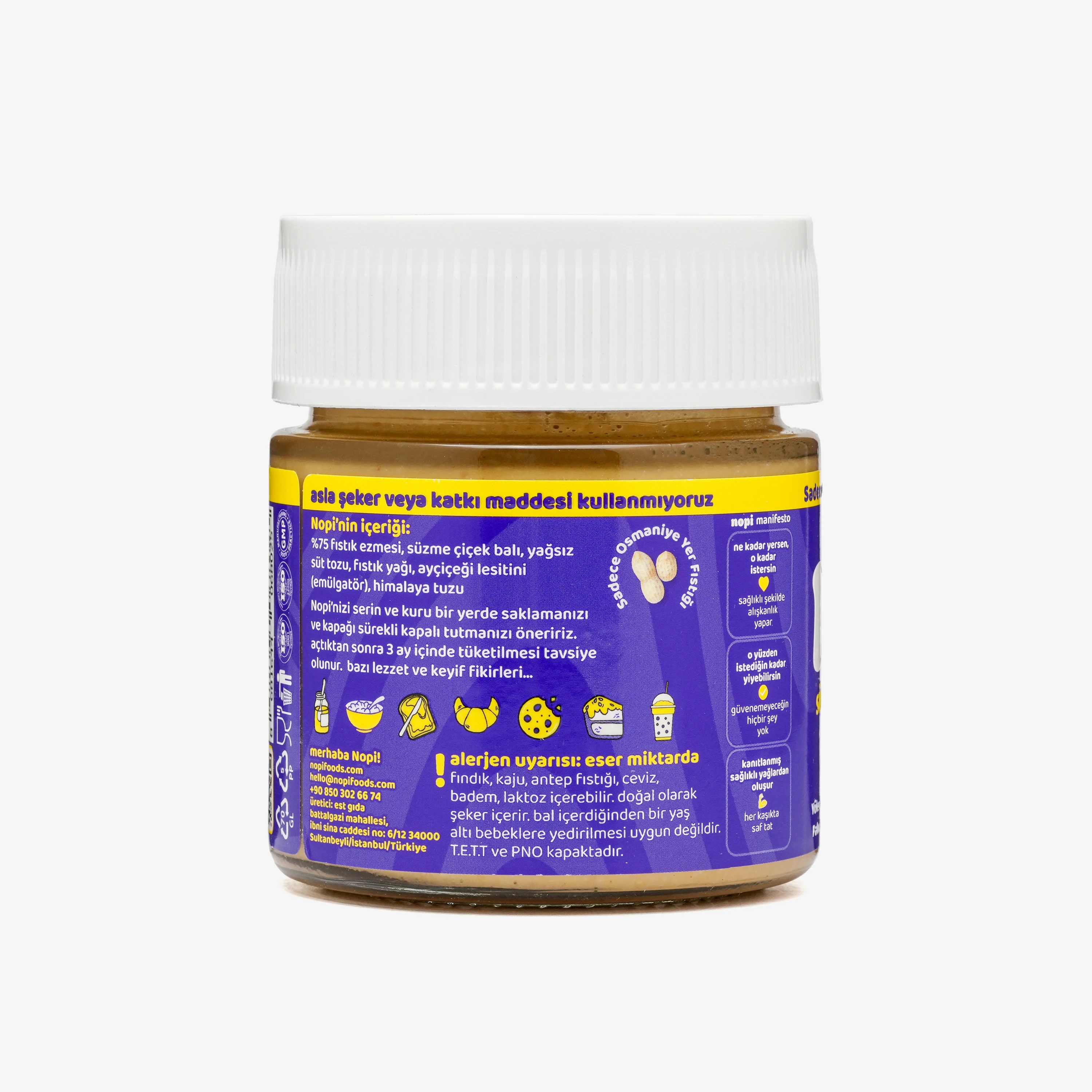 Nopi Üçlü Set- Parçacıklı Yer Fıstığı & Parçacıklı Fındık & Kaju Ezmesi ( 3 x 200 g)