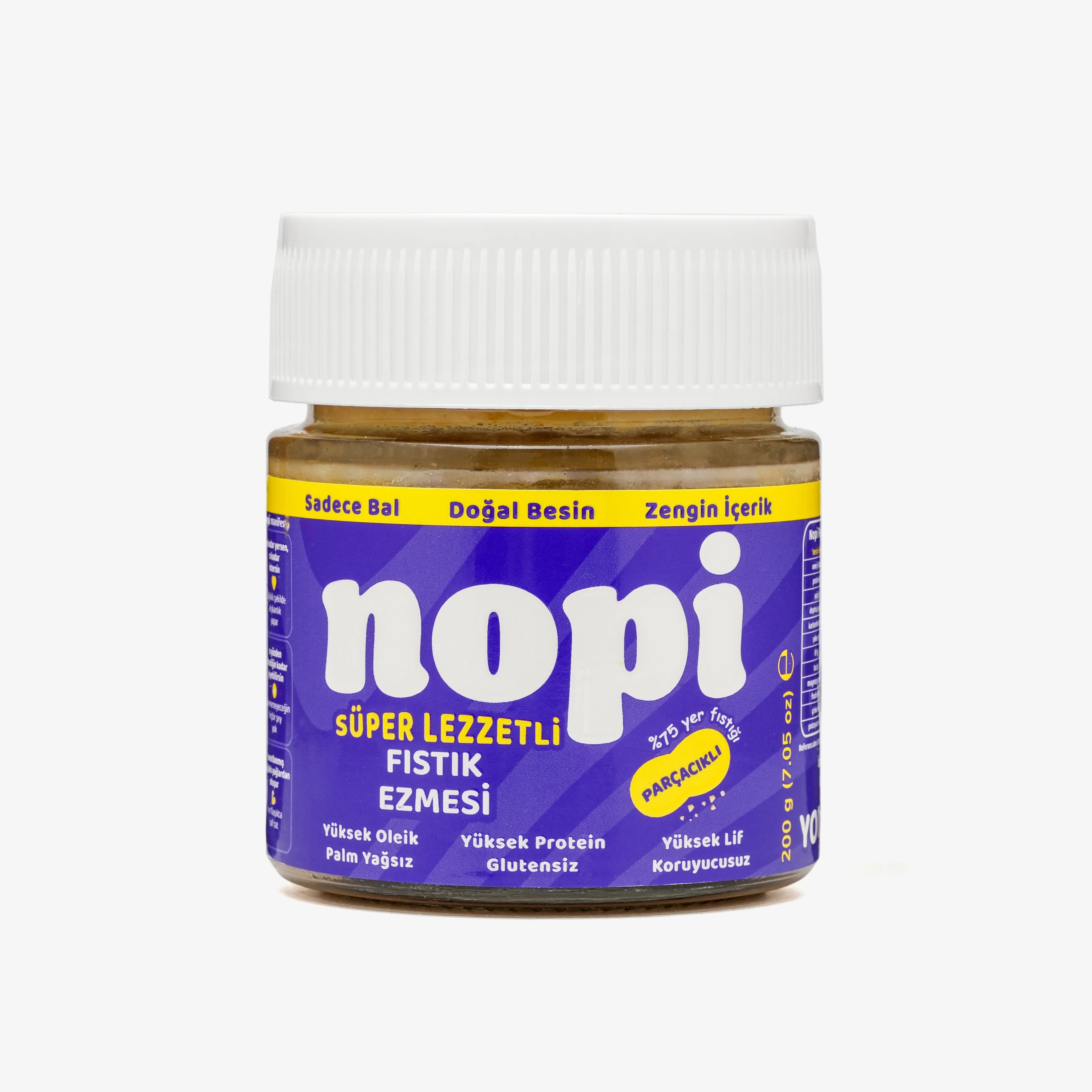 Nopı İkili Set- Parçacıklı Yer Fıstığı & Parçacıklı Fındık Ezmesi ( 2 x 200 g)