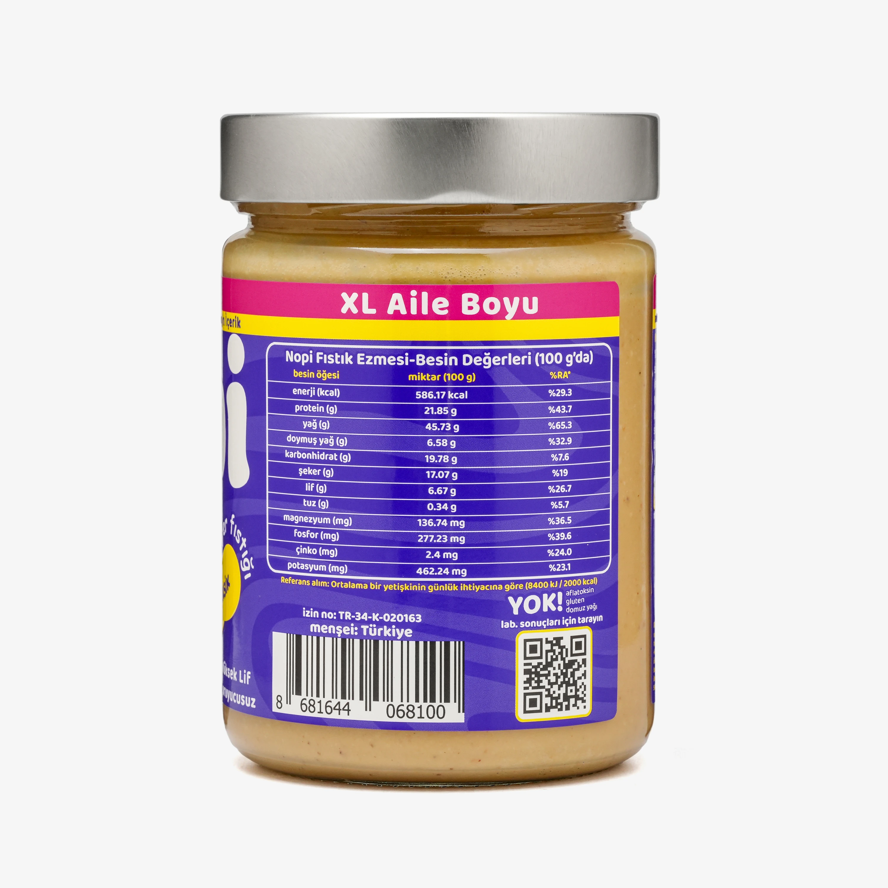 Nopi XL Yer Fıstığı Ezmesi Parçacıklı 600G