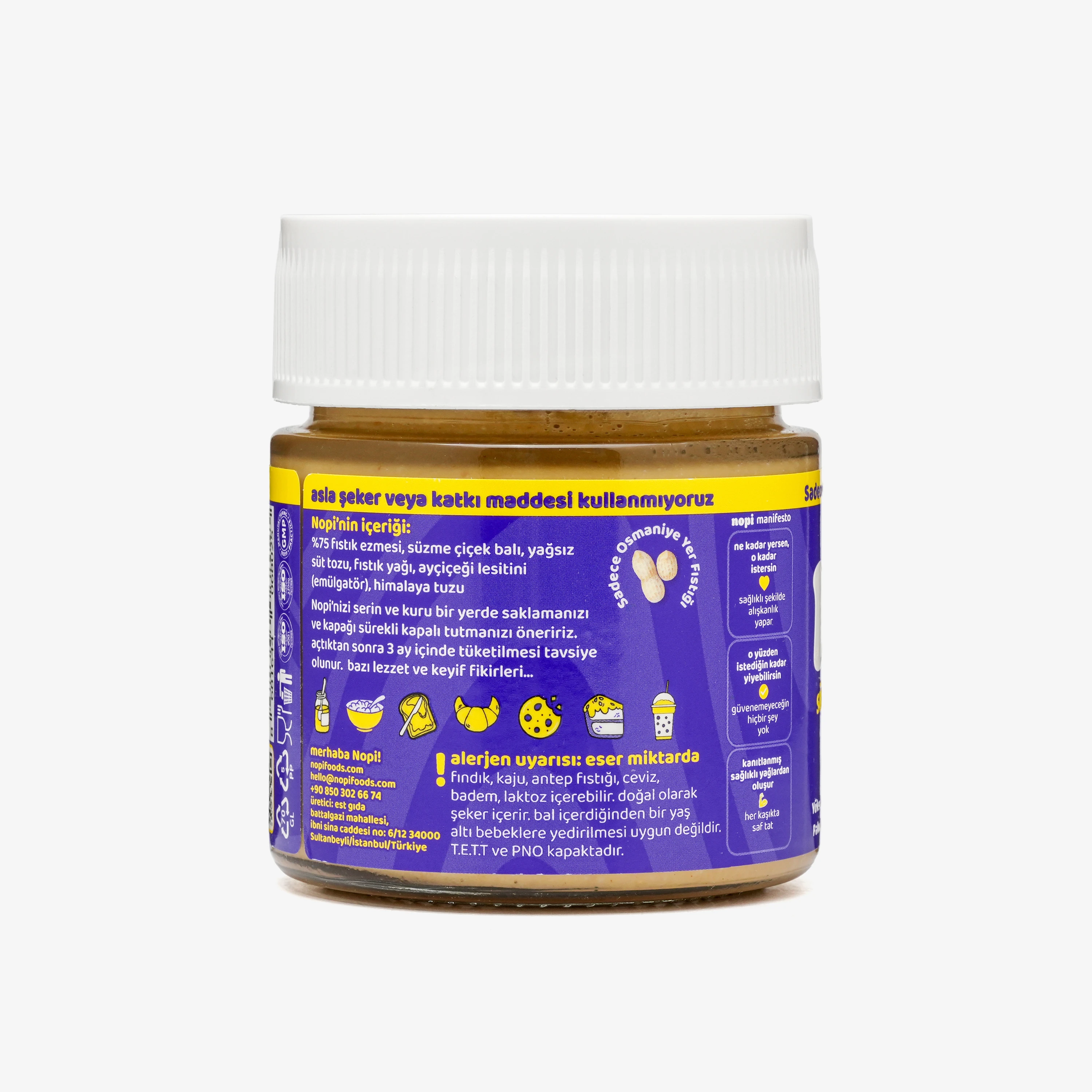 Nopı İkili Set- Klasik Yer Fıstığı & Parçacıklı Fındık Ezmesi ( 2 x 200 g)