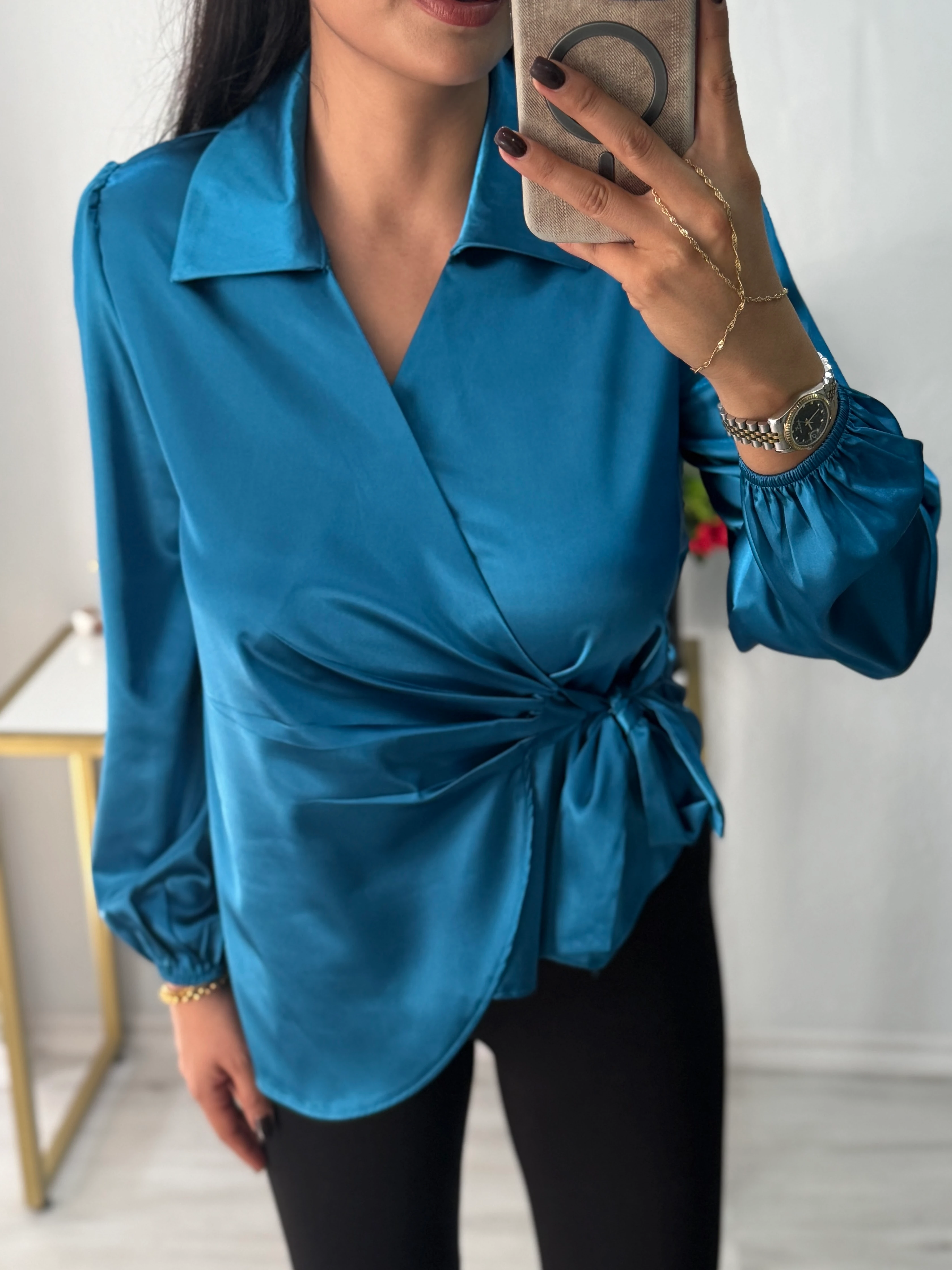 VİENA KRUVAZE SATEN GÖMLEK