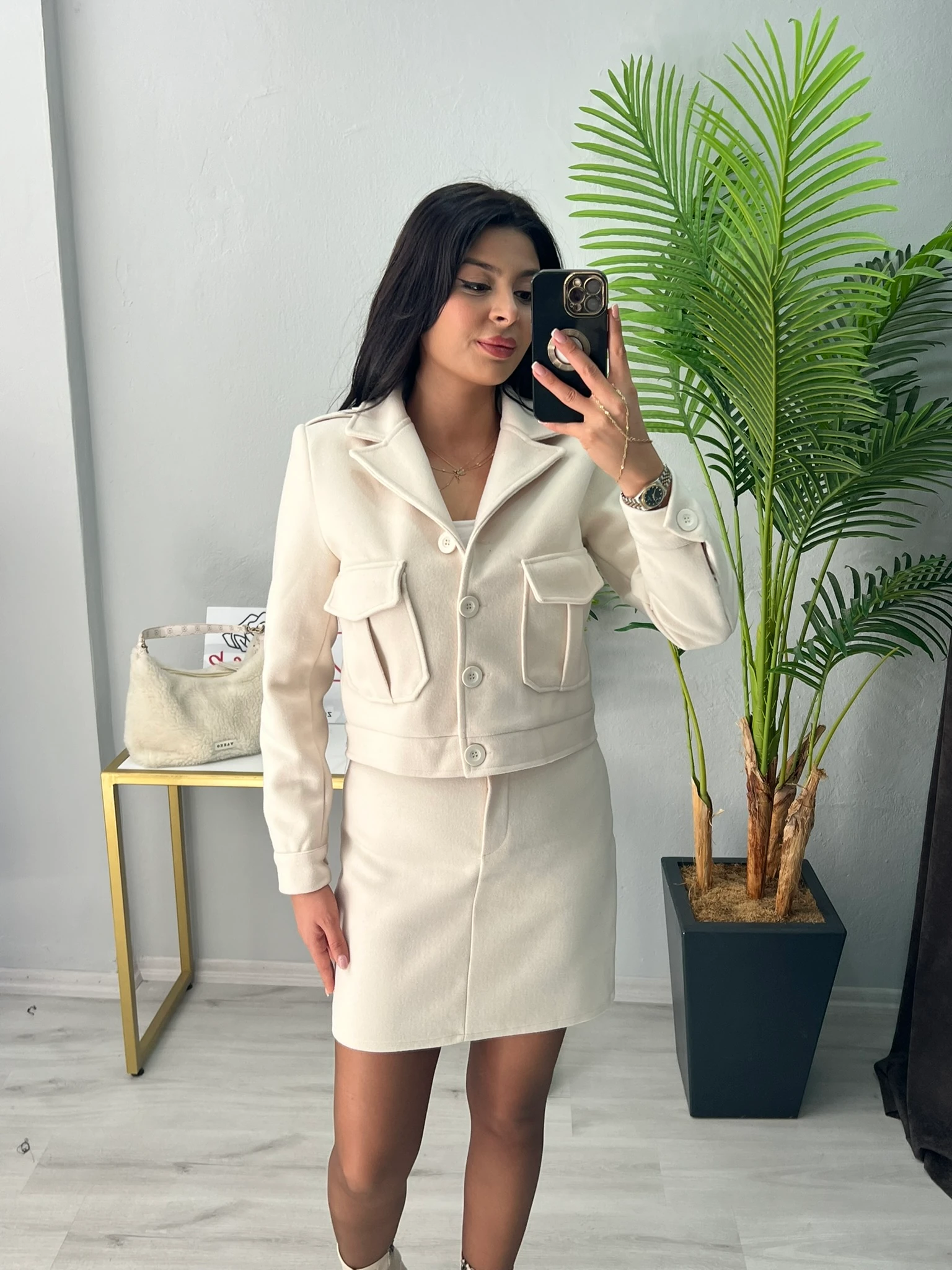 Premium Kaşe Etekli İkili Takım