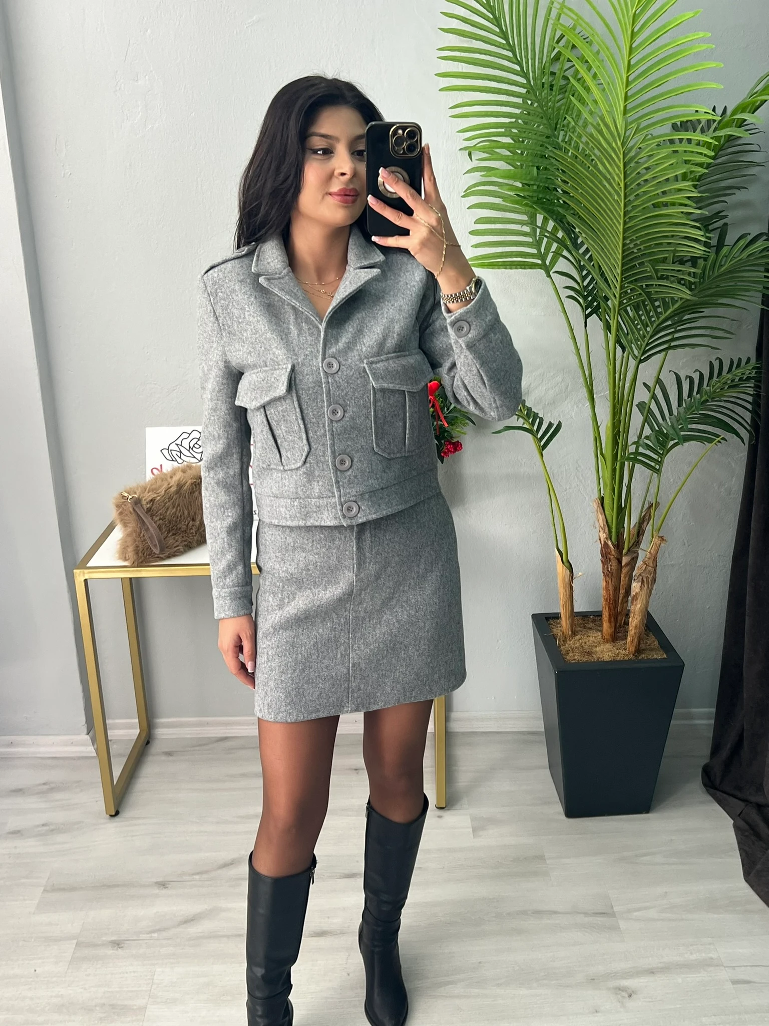 Premium Kaşe etekli ikili takım